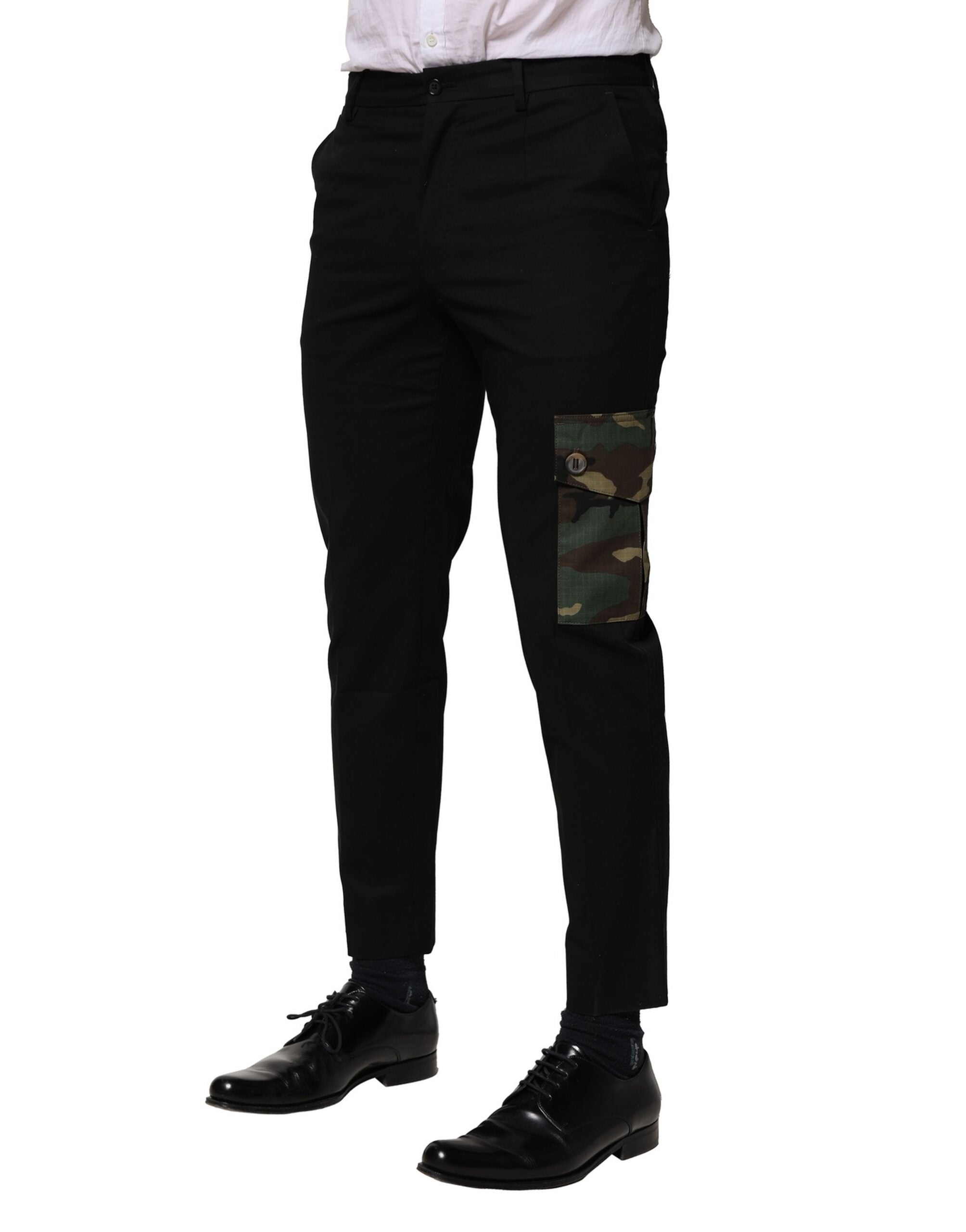 Dolce & Gabbana Black Cotton Cargo Dress Men Men's Pants