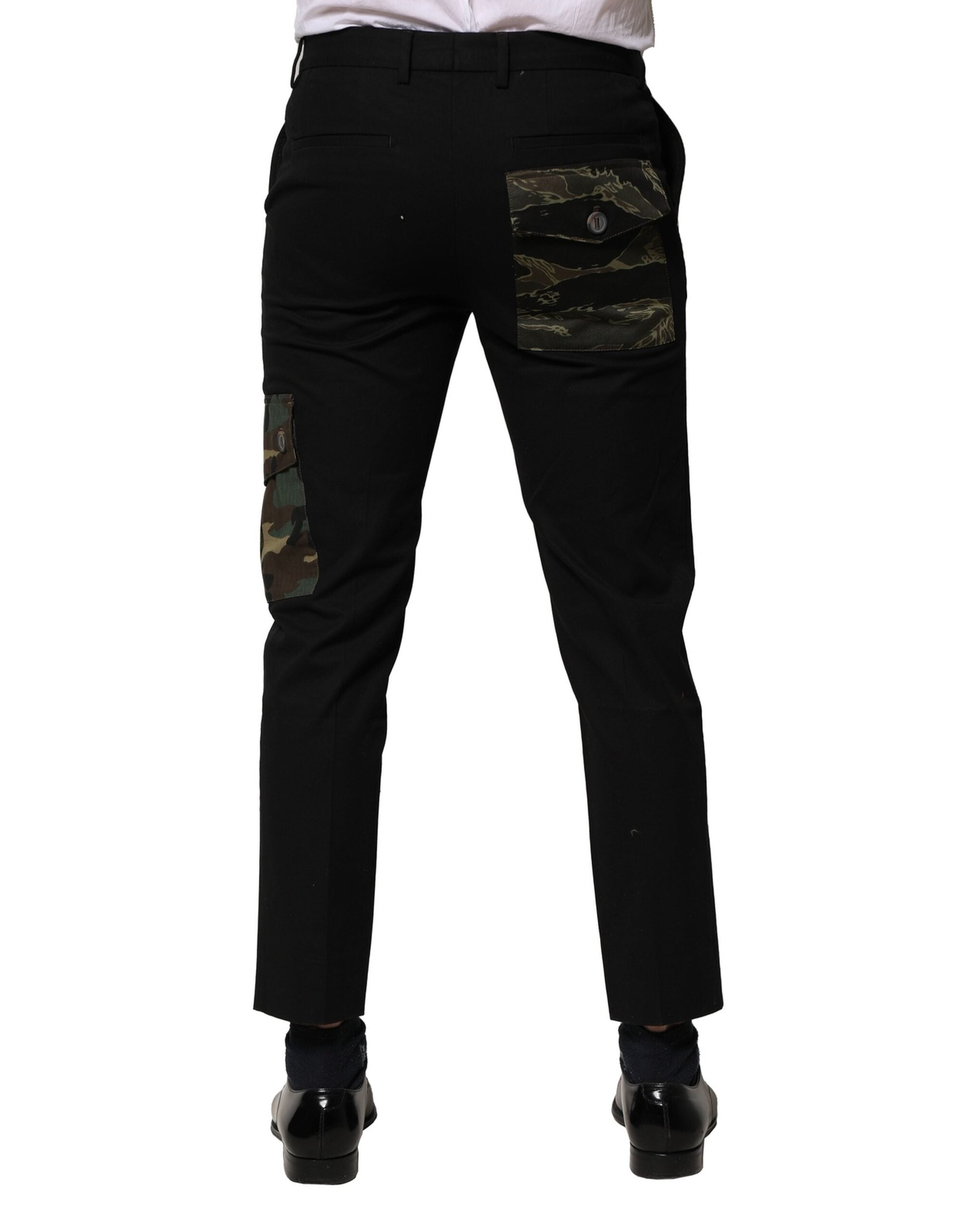 Dolce & Gabbana Black Cotton Cargo Dress Men Men's Pants