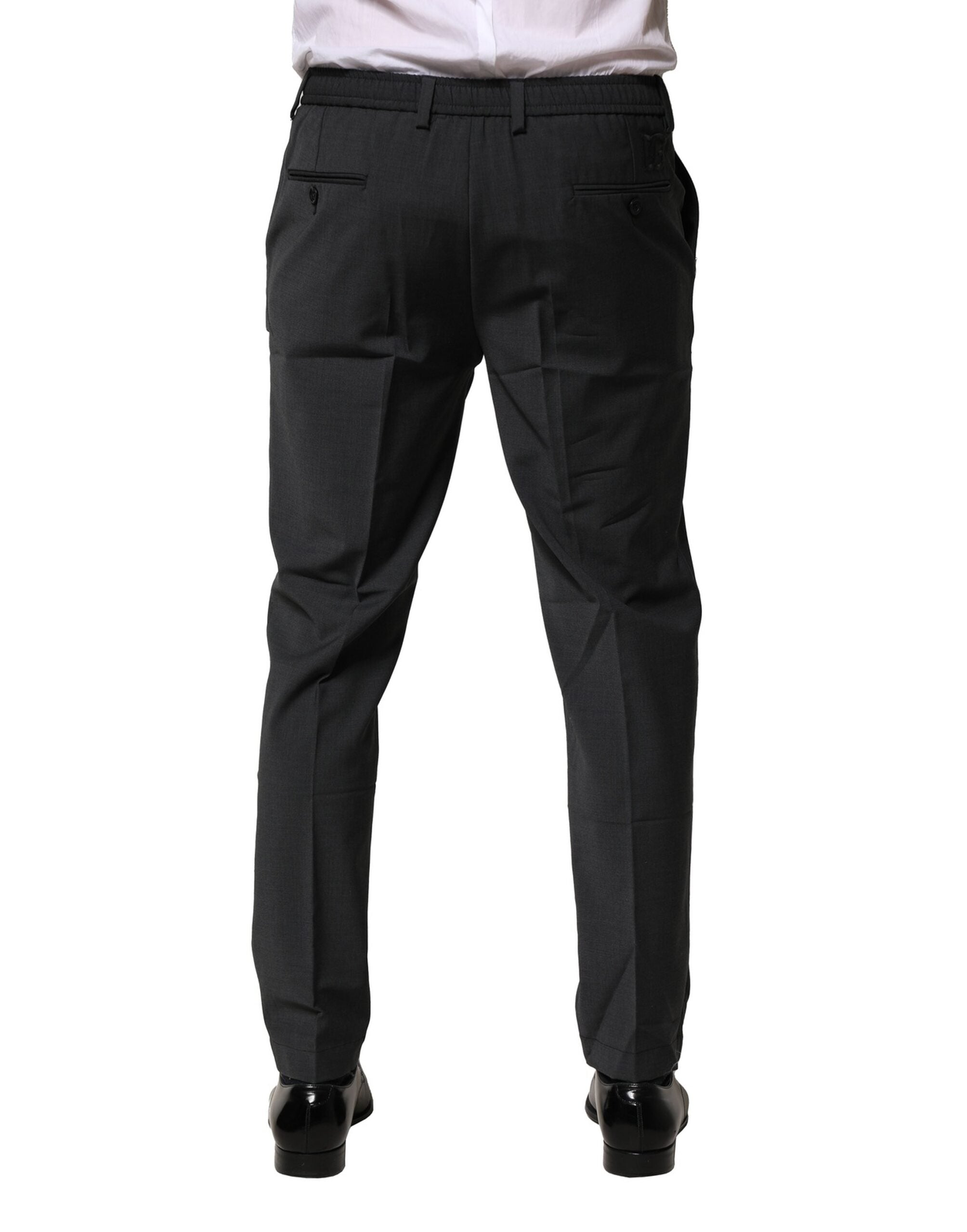Dolce & Gabbana Black Wool Dress Slim Formal Men's Pants (Pre-Owned)