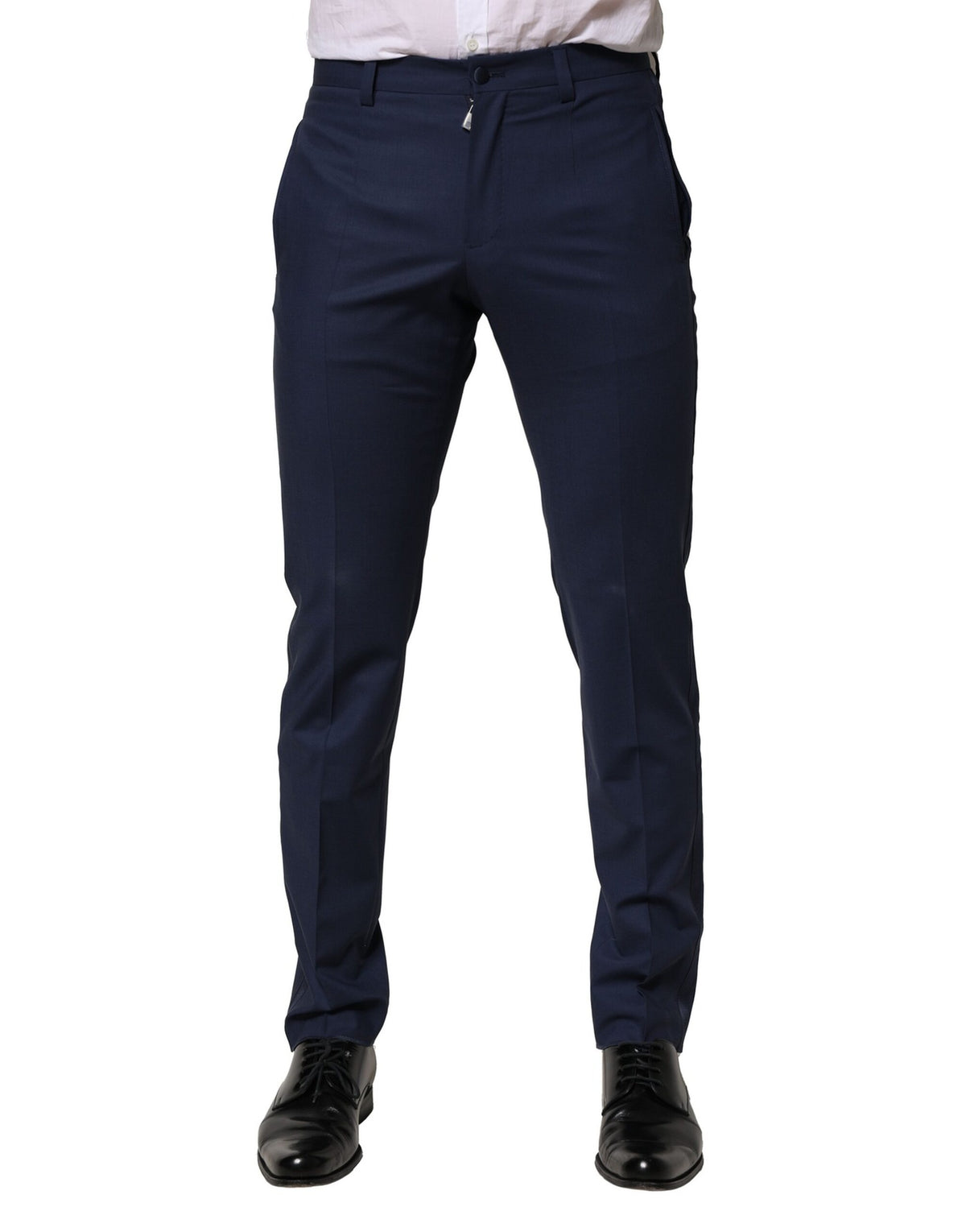 Dolce & Gabbana Dark Blue Wool Dress Formal Men's Pants