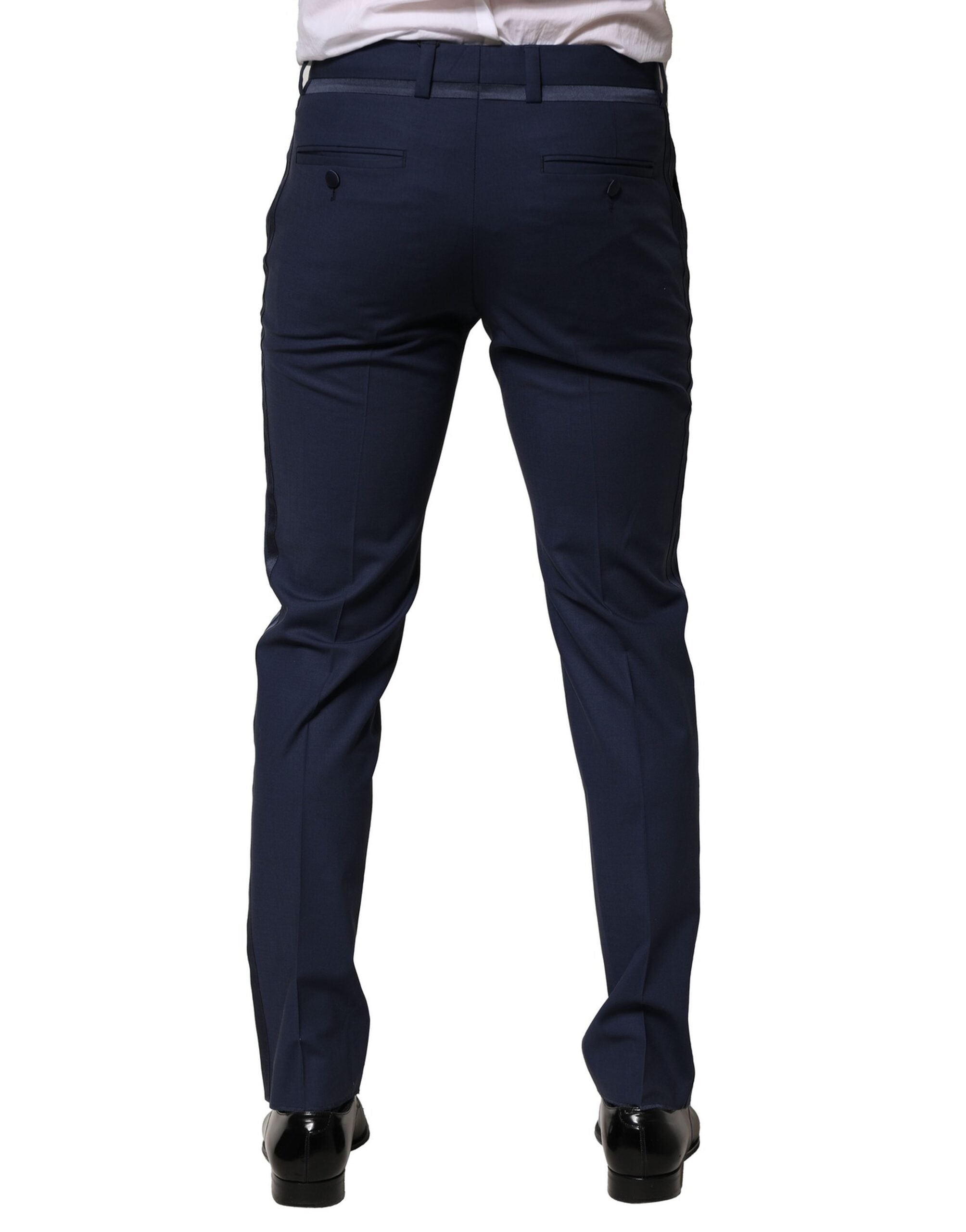 Dolce & Gabbana Dark Blue Wool Dress Formal Men's Pants