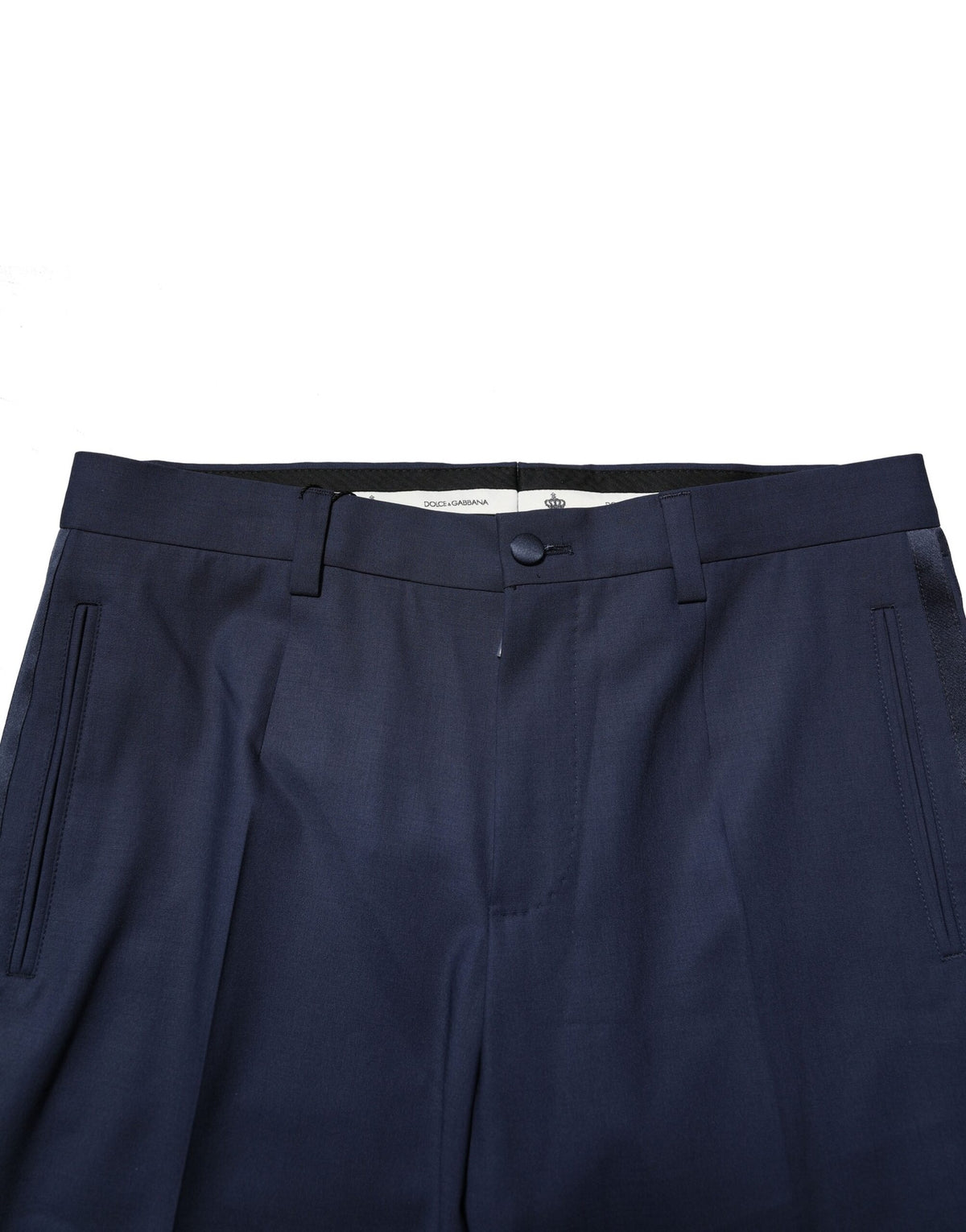 Dolce & Gabbana Dark Blue Wool Dress Formal Men's Pants