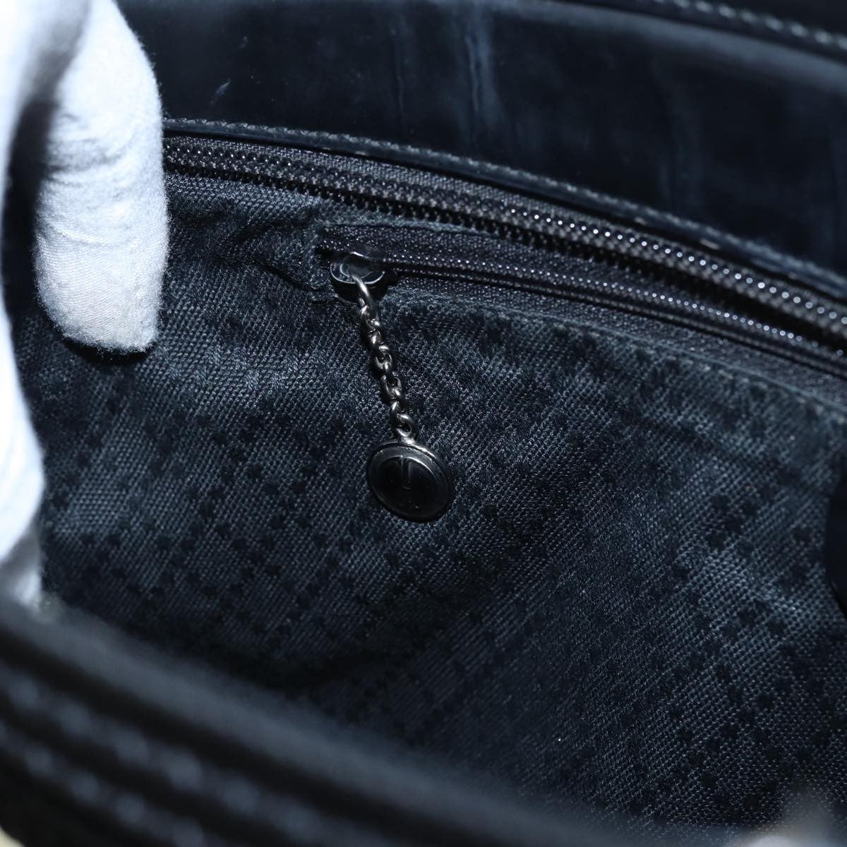 Gucci Vintage Bamboo Handle Nylon Black Nylon Tote Bag Bag (Pre-Owned)