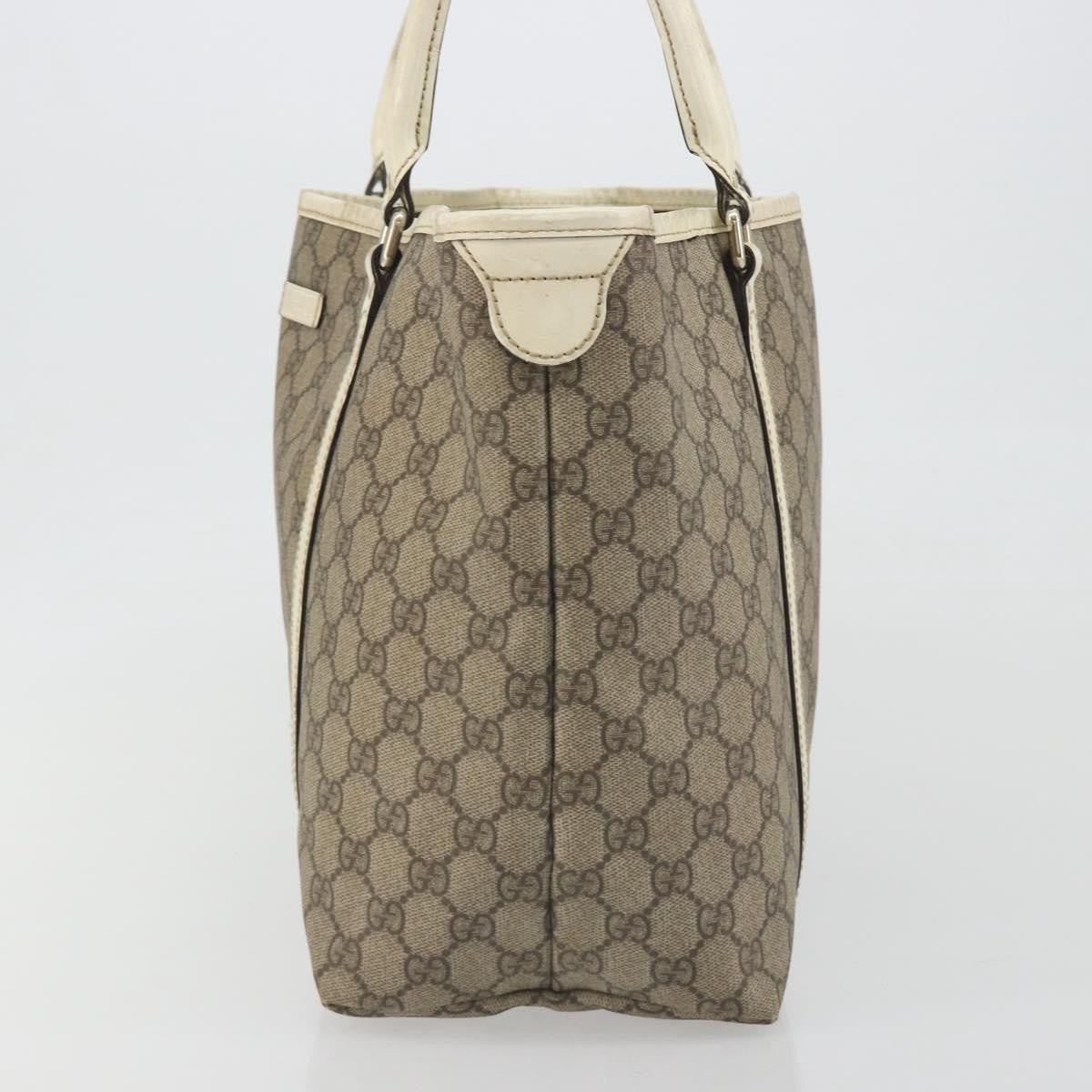 Gucci Joy Tote Gg Coated Canvas With Leather Beige Canvas Tote Bag Bag (Pre-Owned)