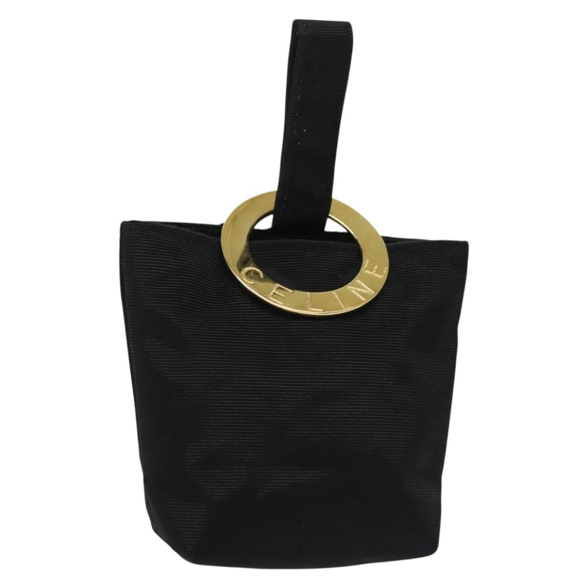 Celine Circle Logo Pouch Nylon Black Nylon Clutche & Pouche Bag (Pre-Owned)