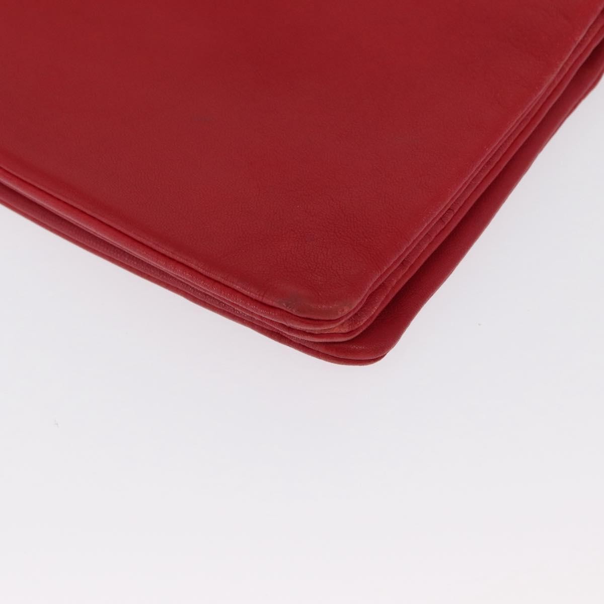 Celine Trio Leather Red Leather Shoulder Bag Bag (Pre-Owned)