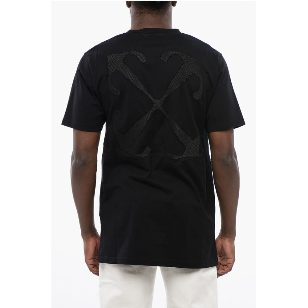 Off-White Black Cotton ARROW Crew-neck Men's T-shirt