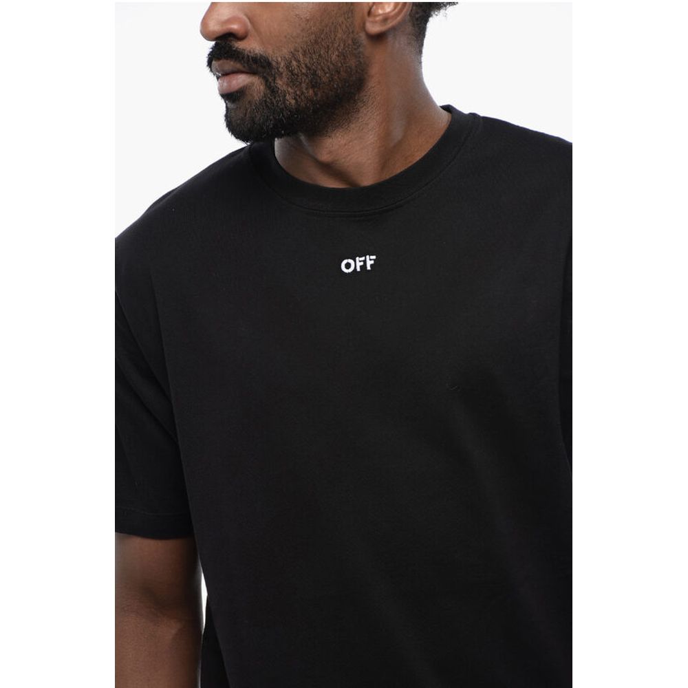 Off-White Black Cotton ARROW Crew-neck Men's T-shirt