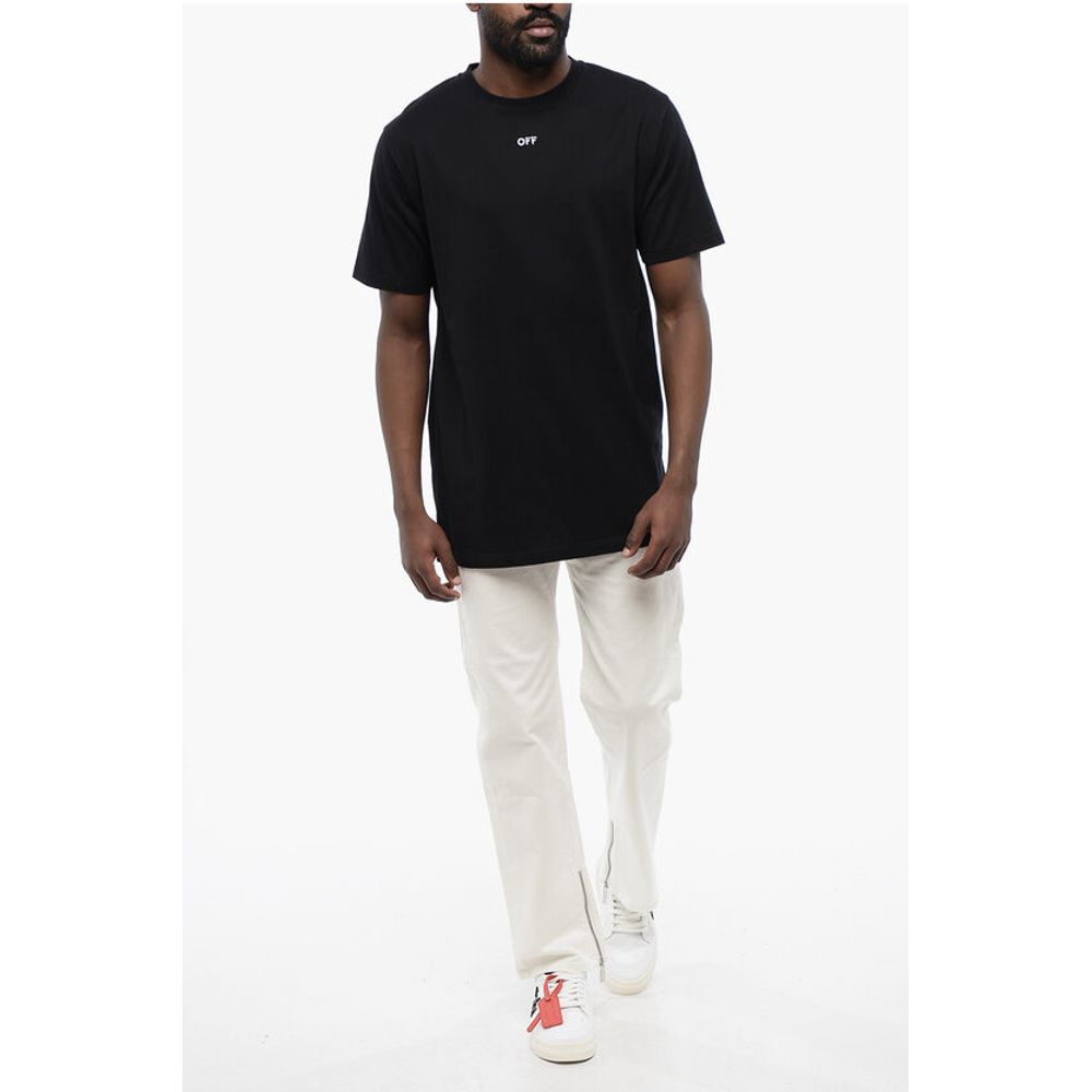 Off-White Black Cotton ARROW Crew-neck Men's T-shirt