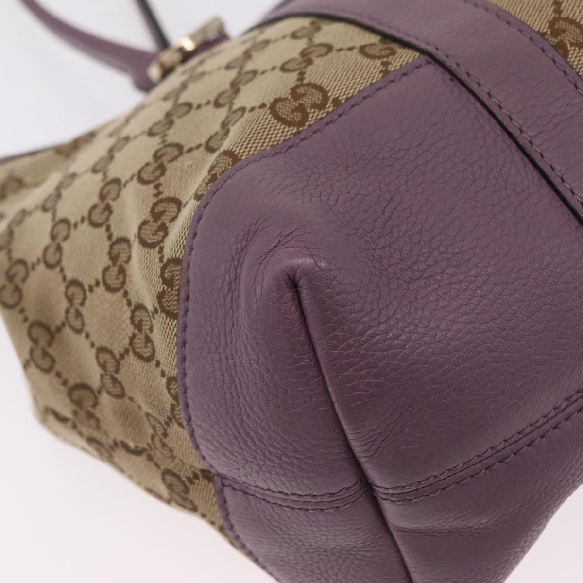 Gucci Miss Gg Gg Canvas With Leather Beige Canvas Tote Bag Bag (Pre-Owned)