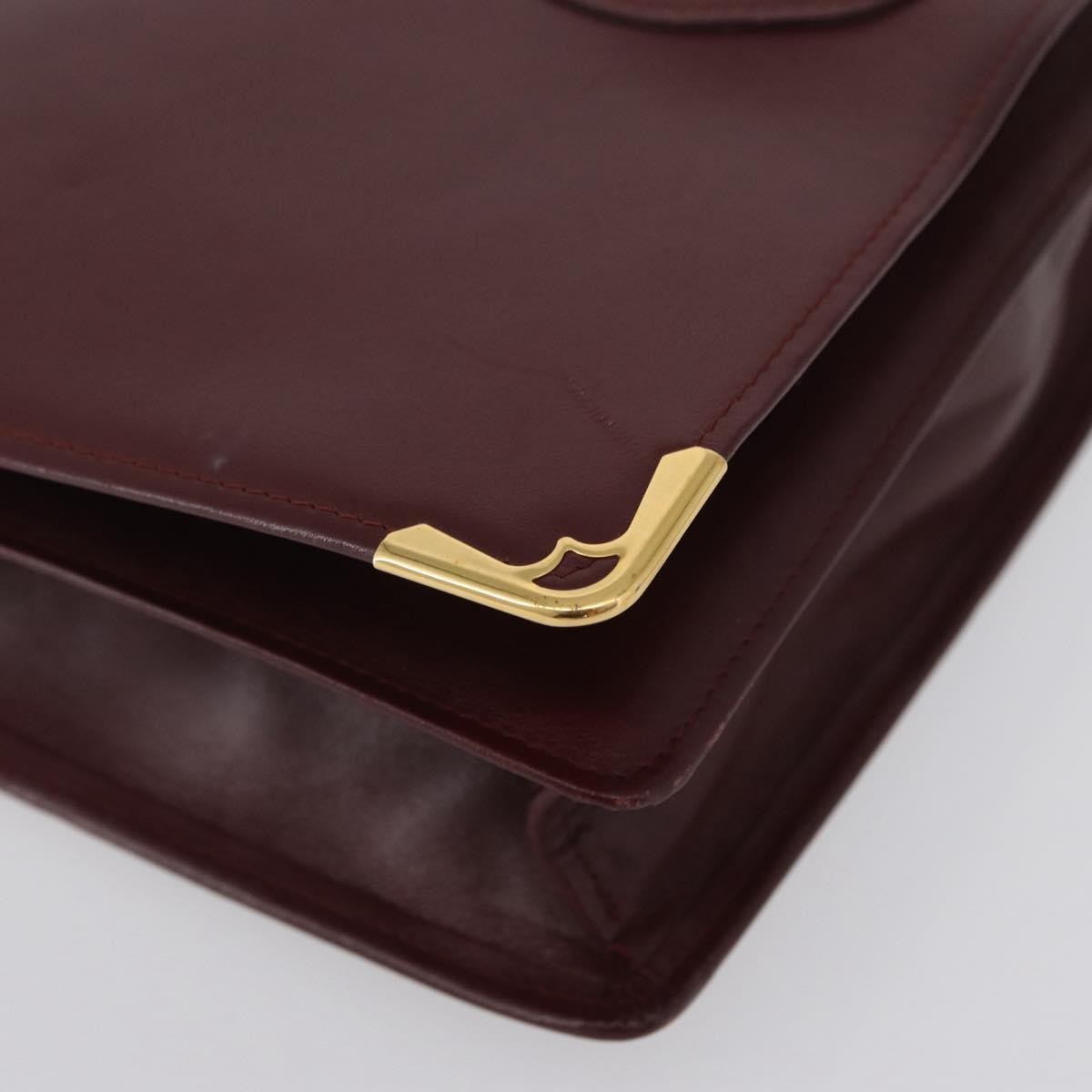 Cartier Must De Cartier Clutch Leather Burgundy Leather Clutche & Pouche Bag (Pre-Owned)