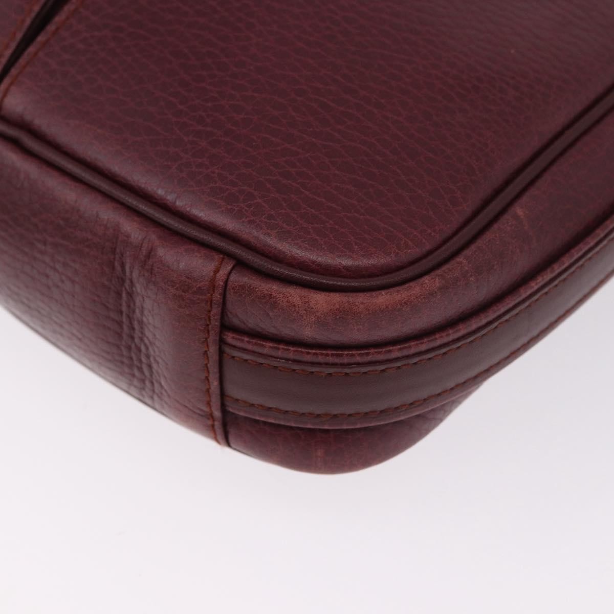 Cartier Tasseled Must De Cartier Leather Burgundy Leather Shoulder Bag Bag (Pre-Owned)