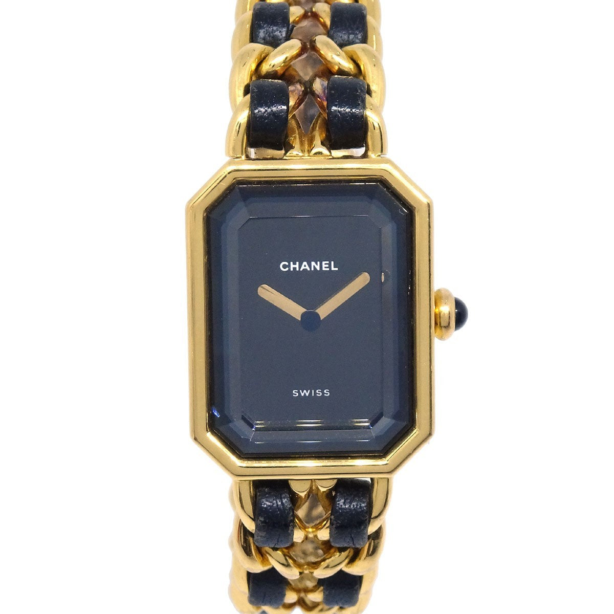 Chanel Premiere Rock Quartz Plated Metal And Leather Watch (Pre-Owned)