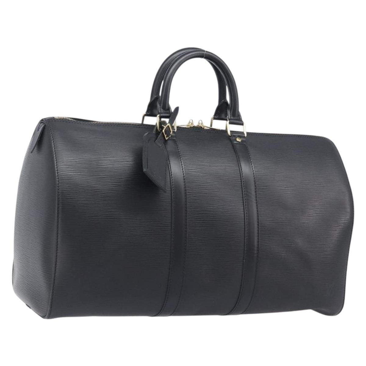 Louis Vuitton Keepall Epi Leather Black Leather Travel Bag Bag (Pre-Owned)