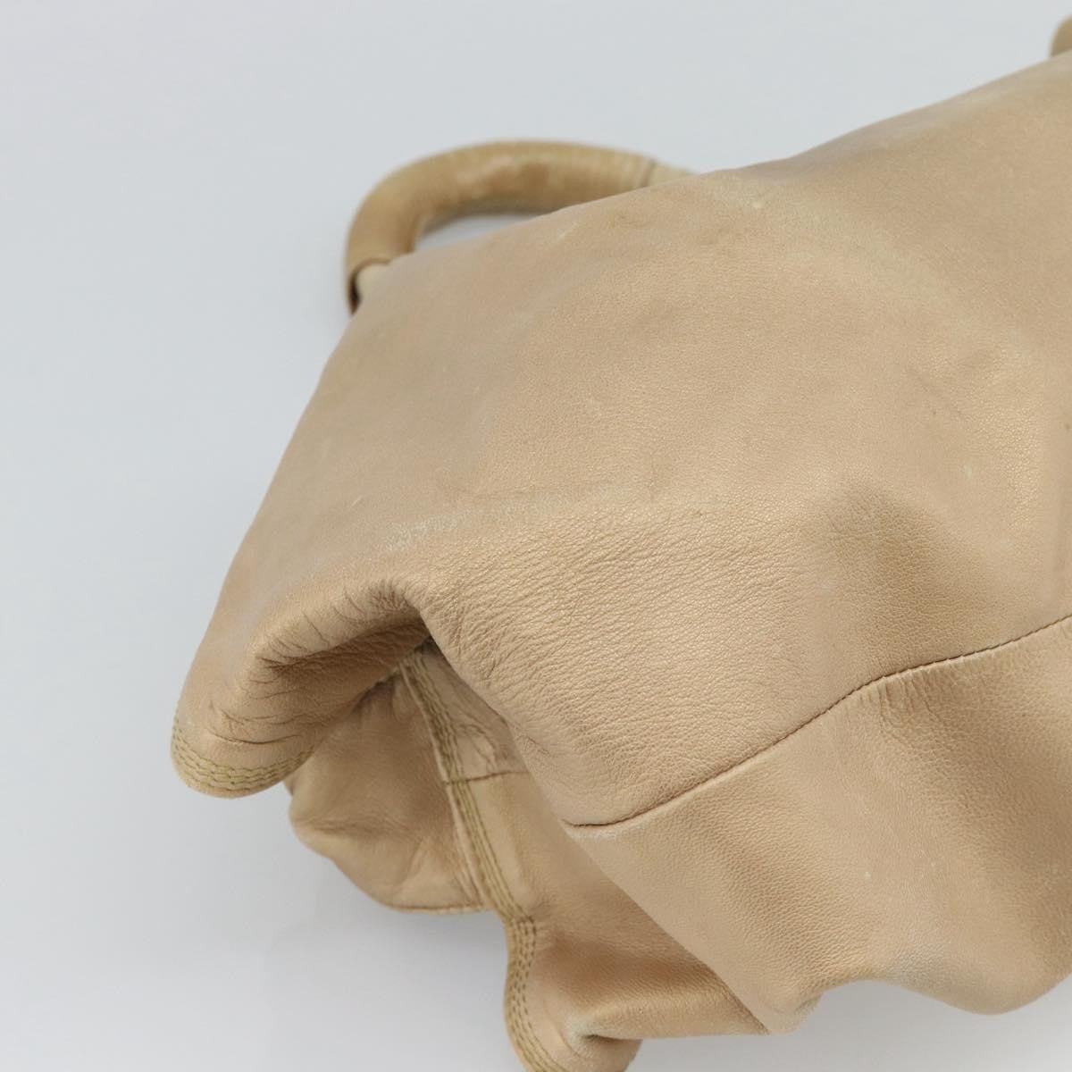 Loewe Anagram Logo Nappa Aire Hand Leather Beige Leather Handbag (Pre-Owned)