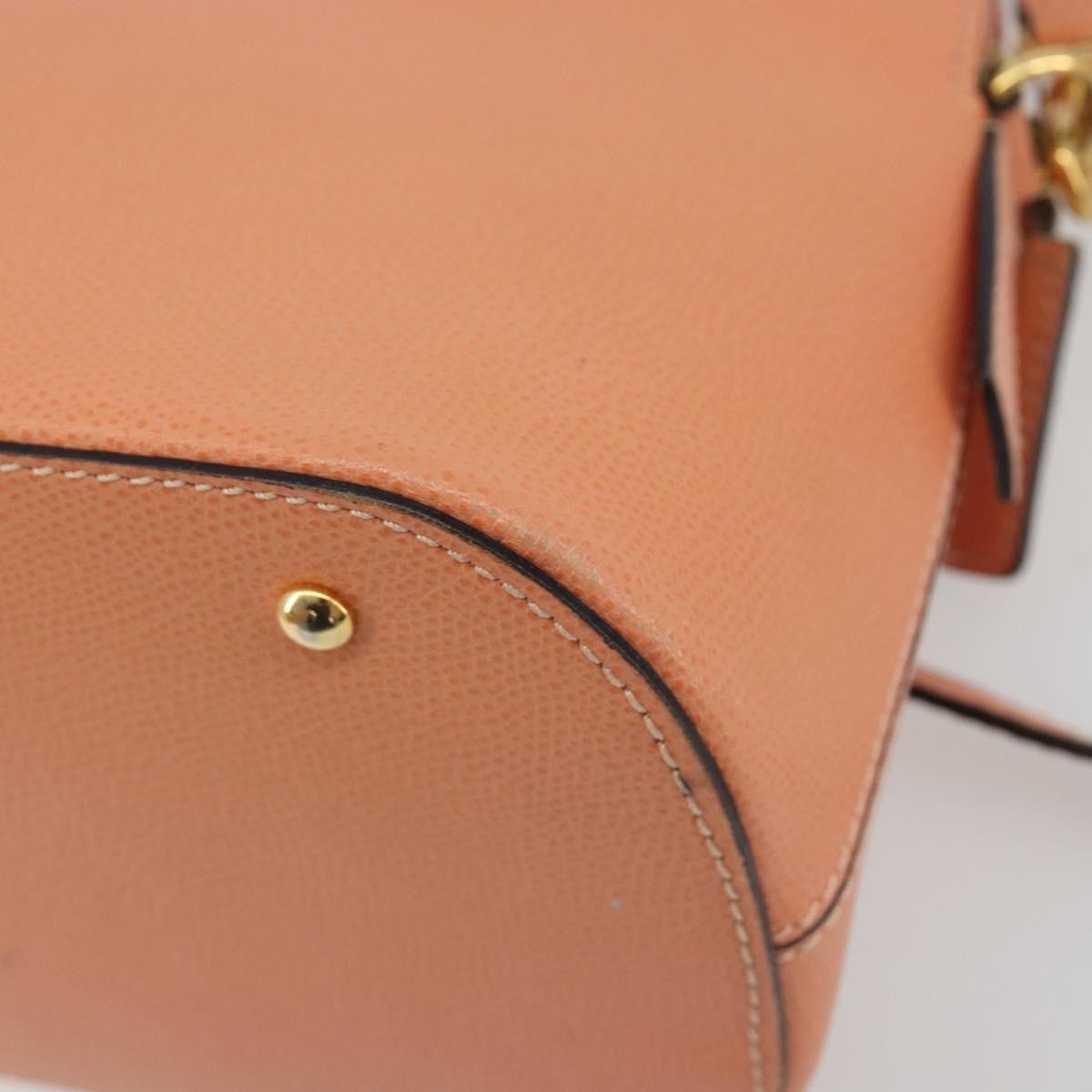 Celine Vintage Convertible Bowler Leather Orange Leather Handbag (Pre-Owned)