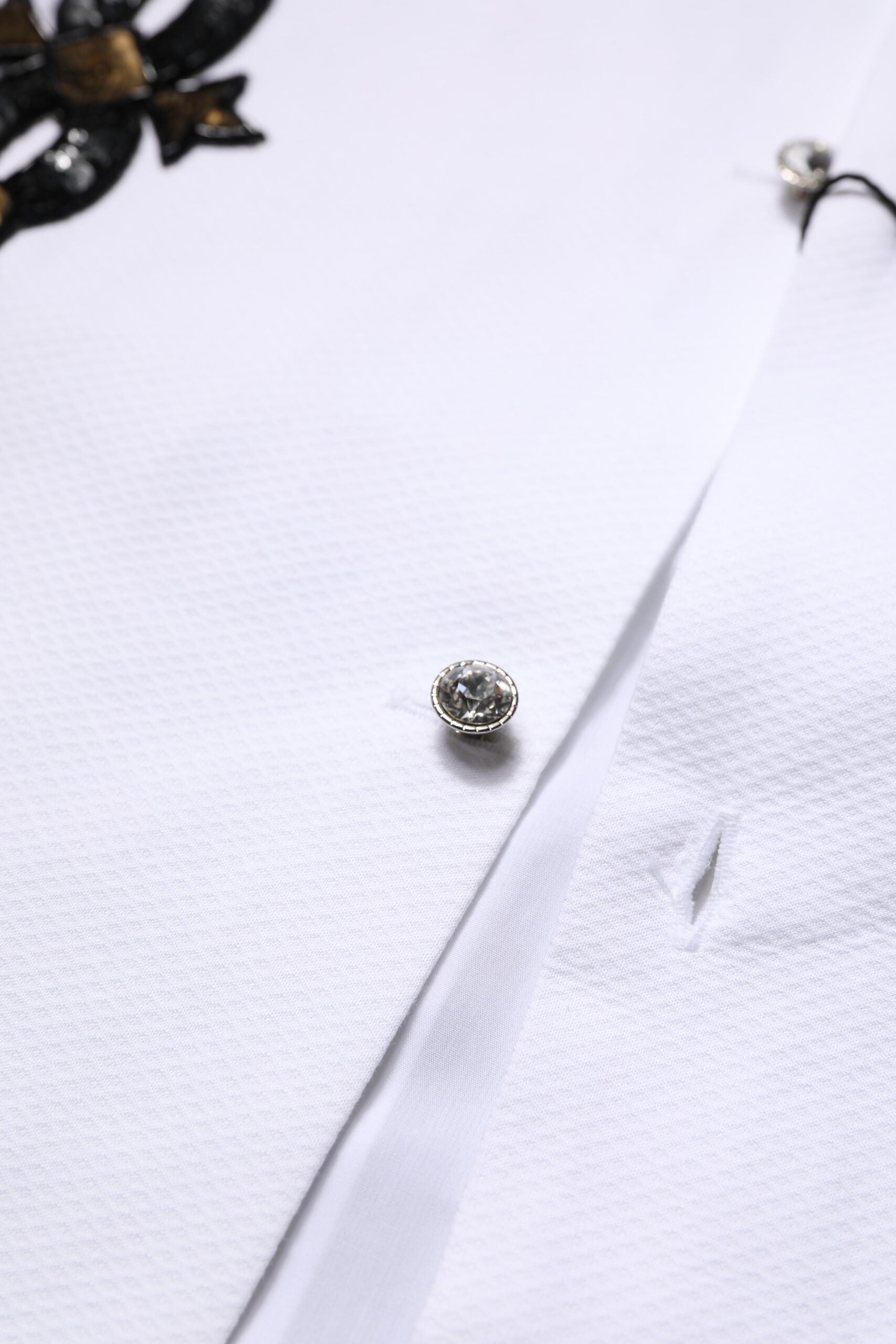 Dolce & Gabbana White GOLD Embellished Formal Men Dress Men's Shirt (Pre-Owned)
