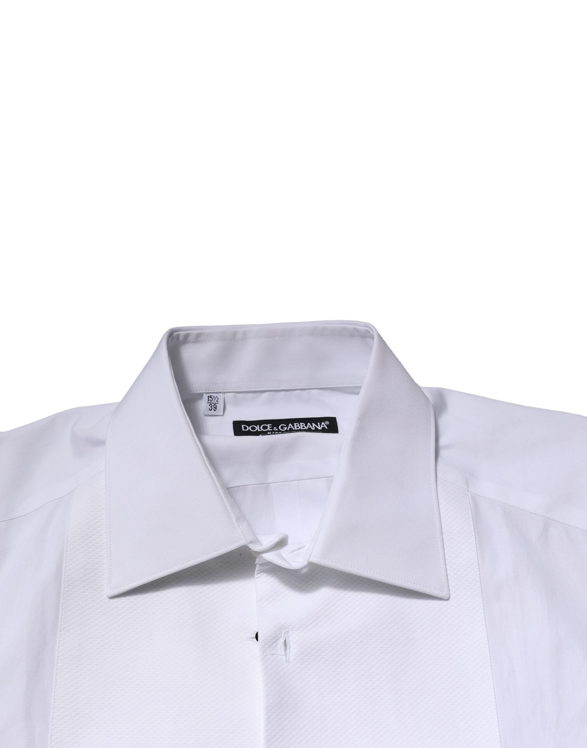 Dolce & Gabbana White GOLD Crown Cotton Dress Formal Men's Shirt