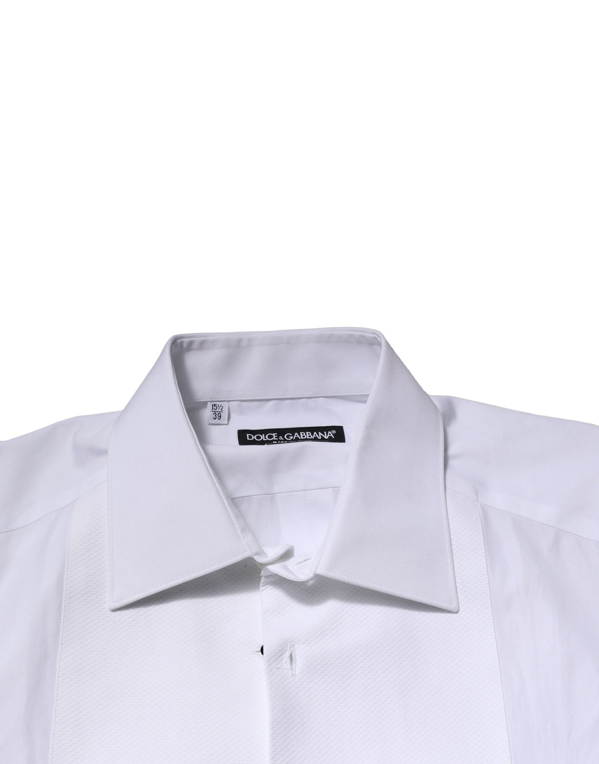 Dolce & Gabbana White GOLD Crown Cotton Dress Formal Men's Shirt