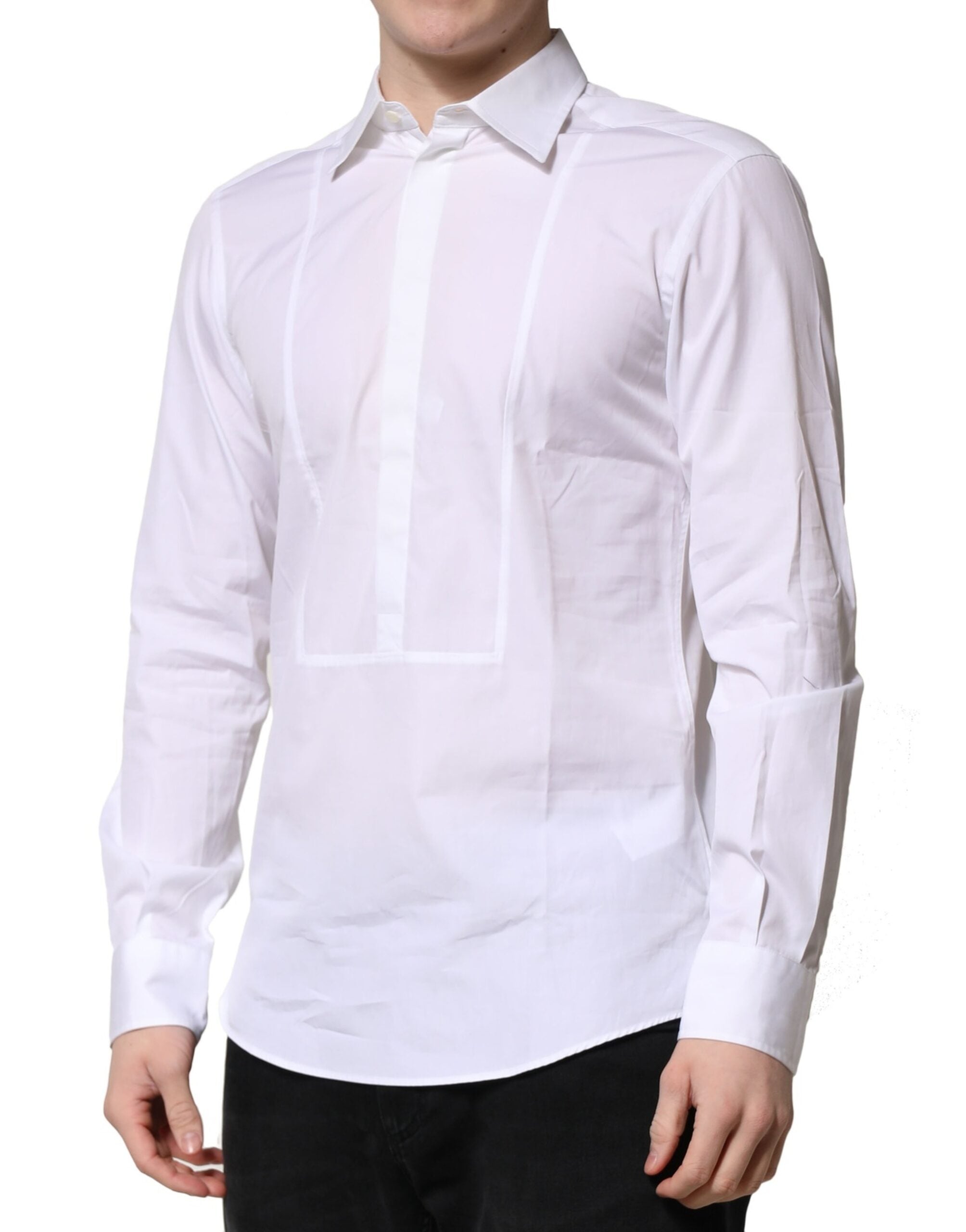 Dolce & Gabbana White Poplin Cotton Formal Men Dress Men's Shirt
