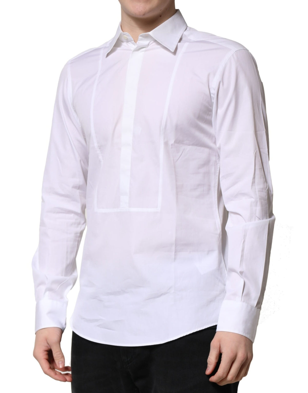 Dolce & Gabbana White Poplin Cotton Formal Men Dress Men's Shirt