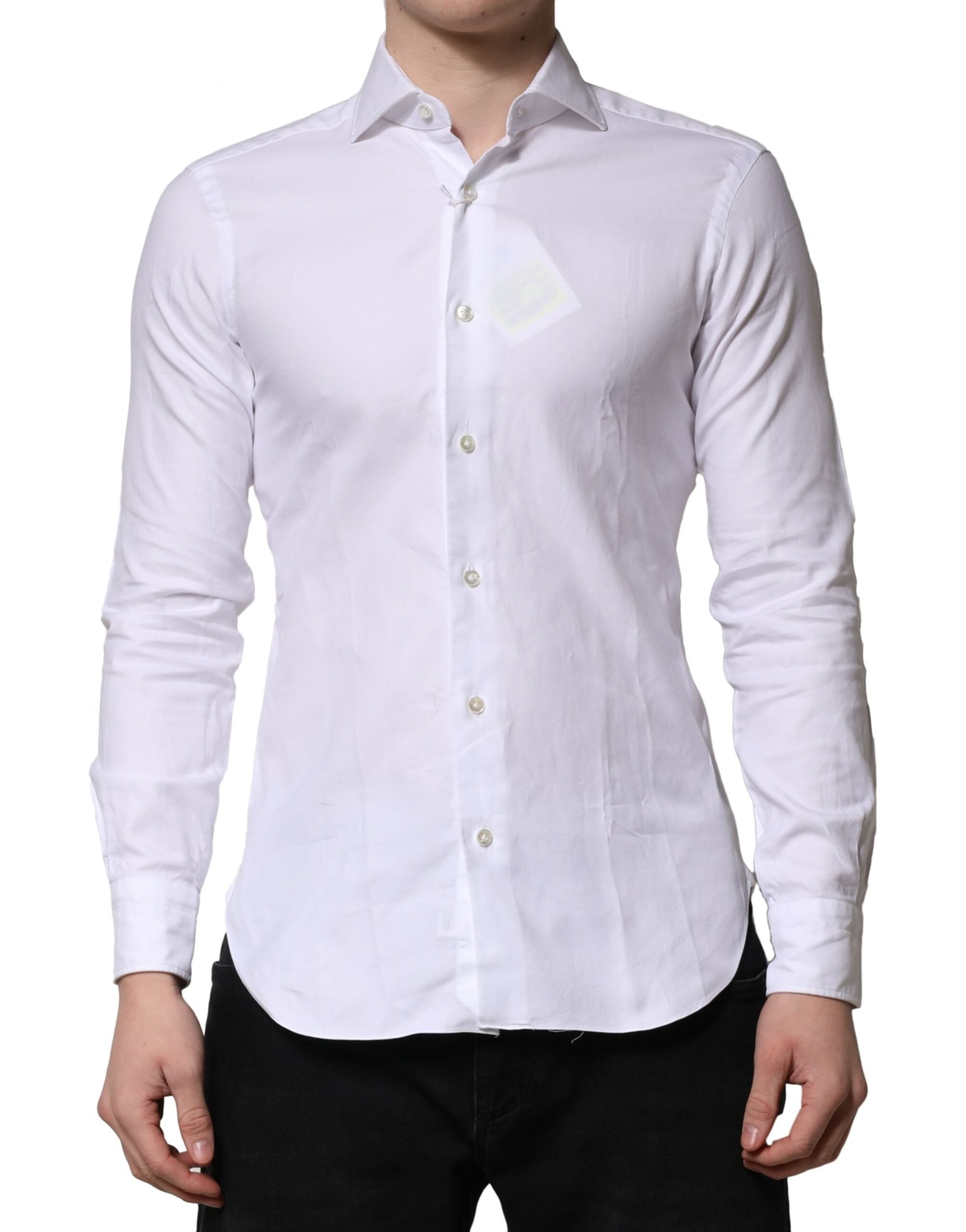 Barba Napoli White Long Sleeves Collared Dress Formal Men's Shirt (Pre-Owned)