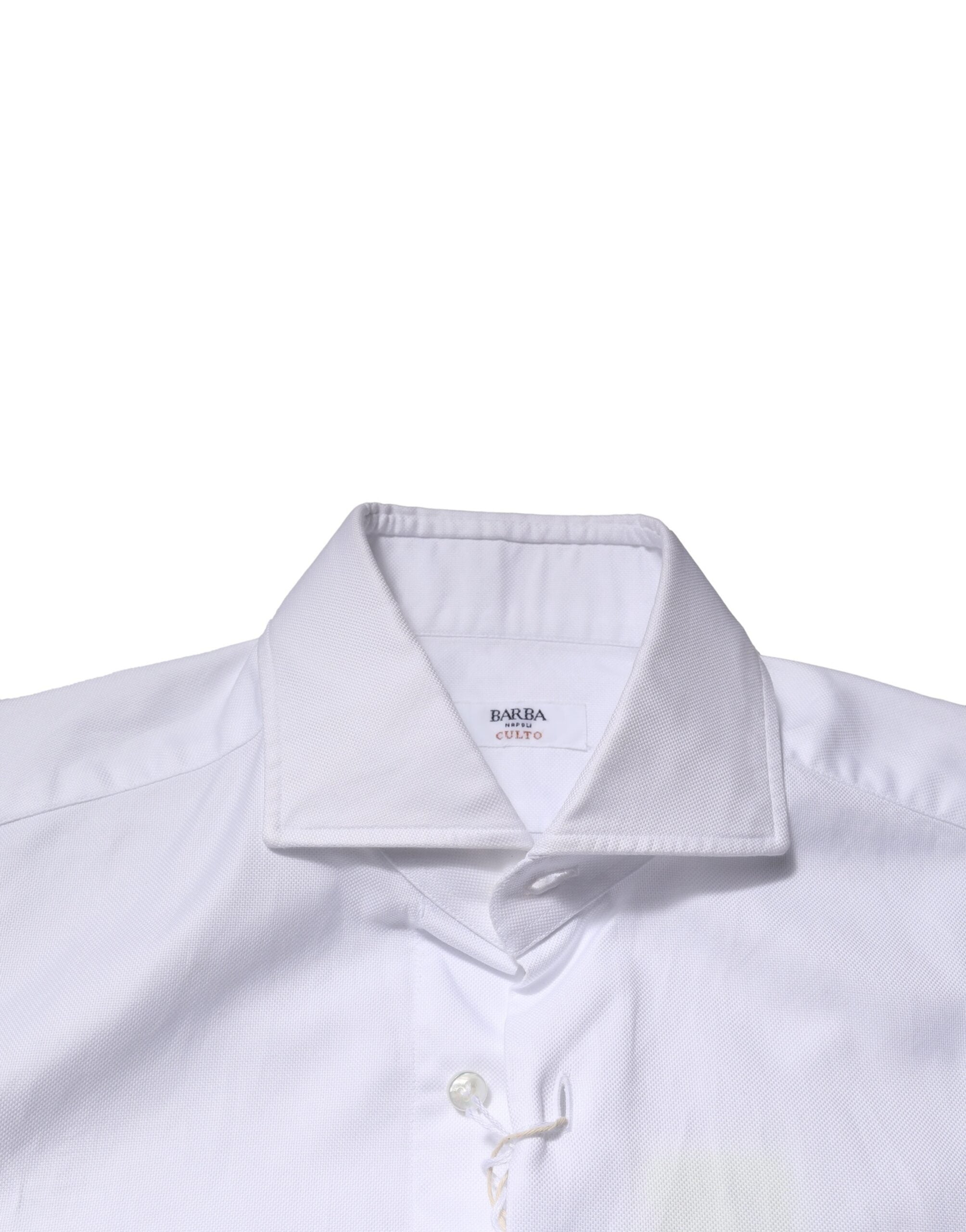 Barba Napoli White Long Sleeves Collared Dress Formal Men's Shirt (Pre-Owned)