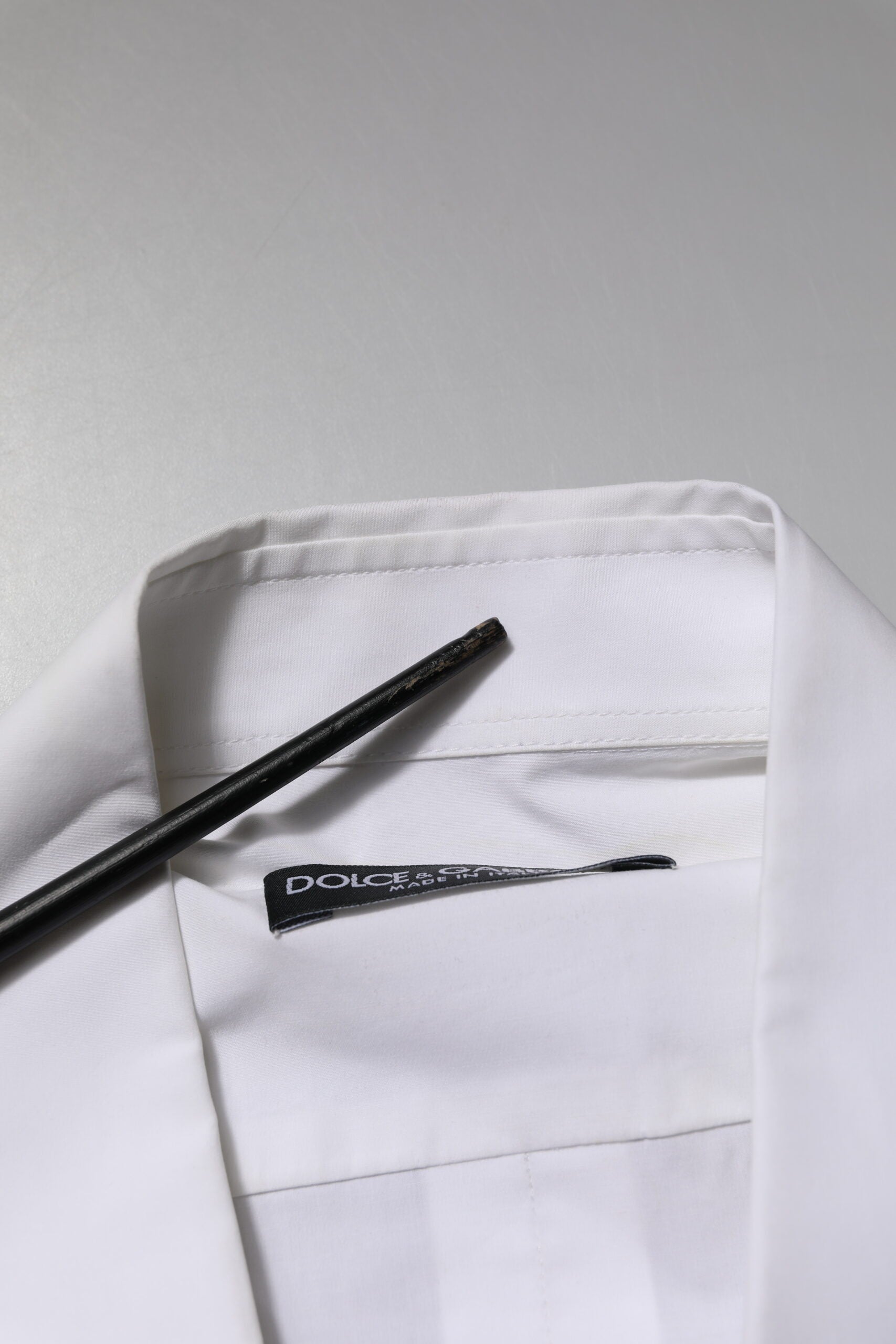 Dolce & Gabbana White Cotton Long Sleeves Dress Formal Men's Shirt (Pre-Owned)