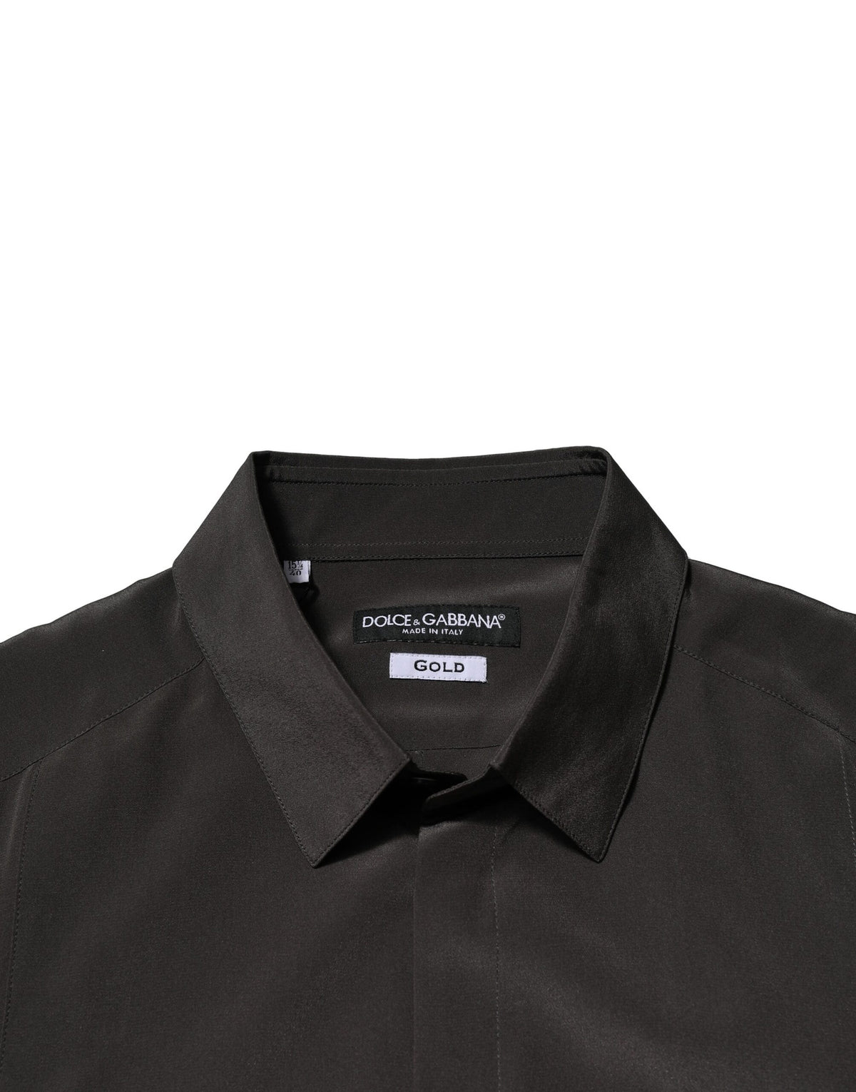 Dolce & Gabbana Dark Brown Silk GOLD Men Dress Formal Men's Shirt