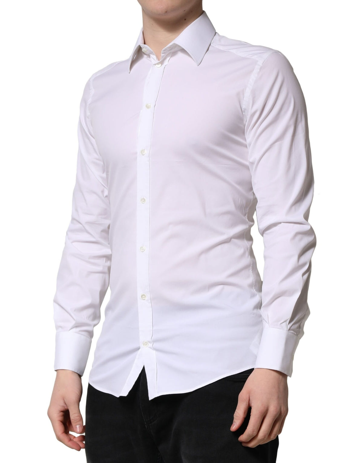 Dolce & Gabbana White GOLD Long Sleeves Men Dress Formal Men's Shirt