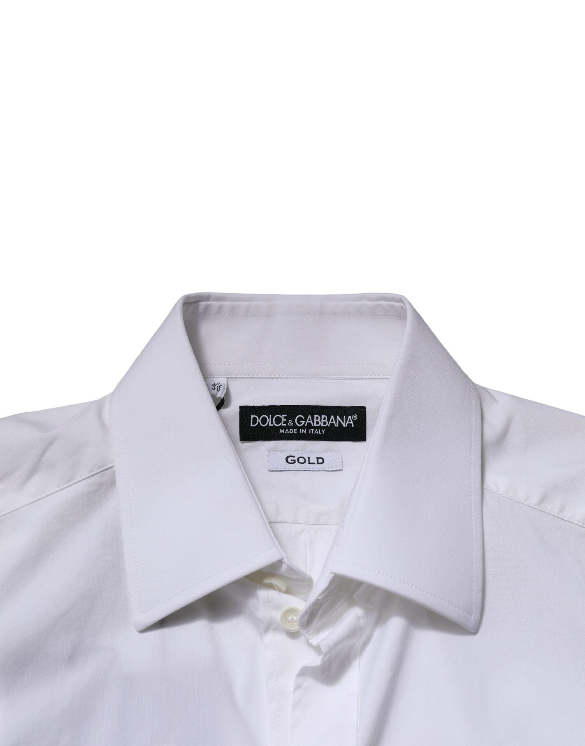 Dolce & Gabbana White GOLD Long Sleeves Men Dress Formal Men's Shirt