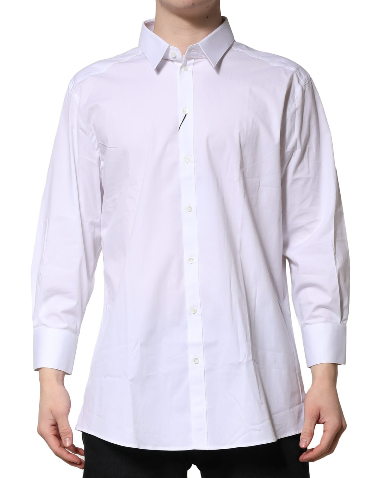 Dolce & Gabbana White GOLD Long Sleeves Dress Formal Men's Shirt