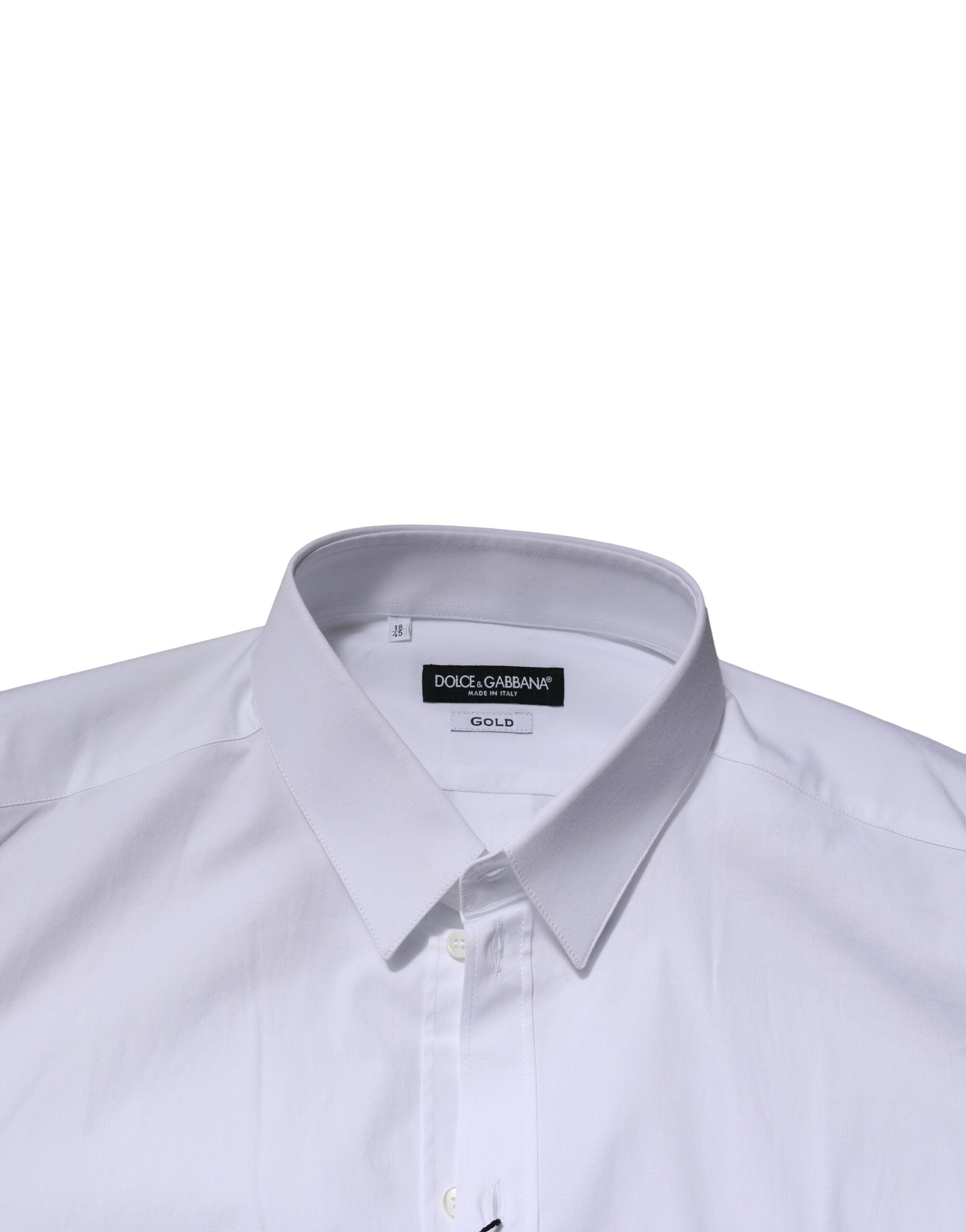 Dolce & Gabbana White GOLD Long Sleeves Dress Formal Men's Shirt