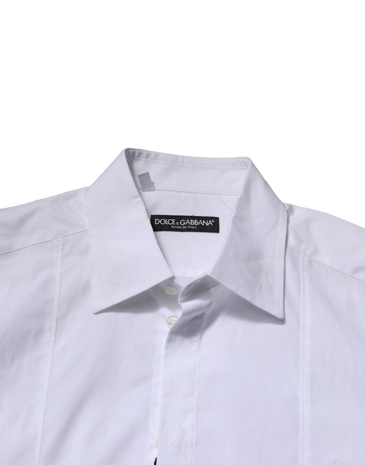 Dolce & Gabbana White Cotton Short Sleeves Dress Formal Men's Shirt (Pre-Owned)
