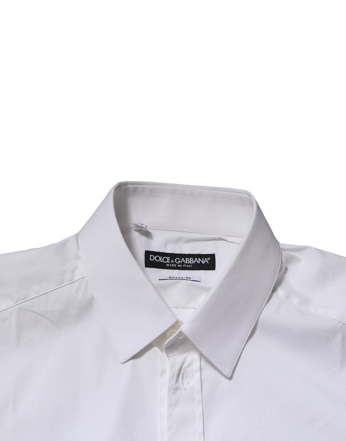 Dolce & Gabbana White GOLD Long Sleeves Dress Formal Men's Shirt (Pre-Owned)