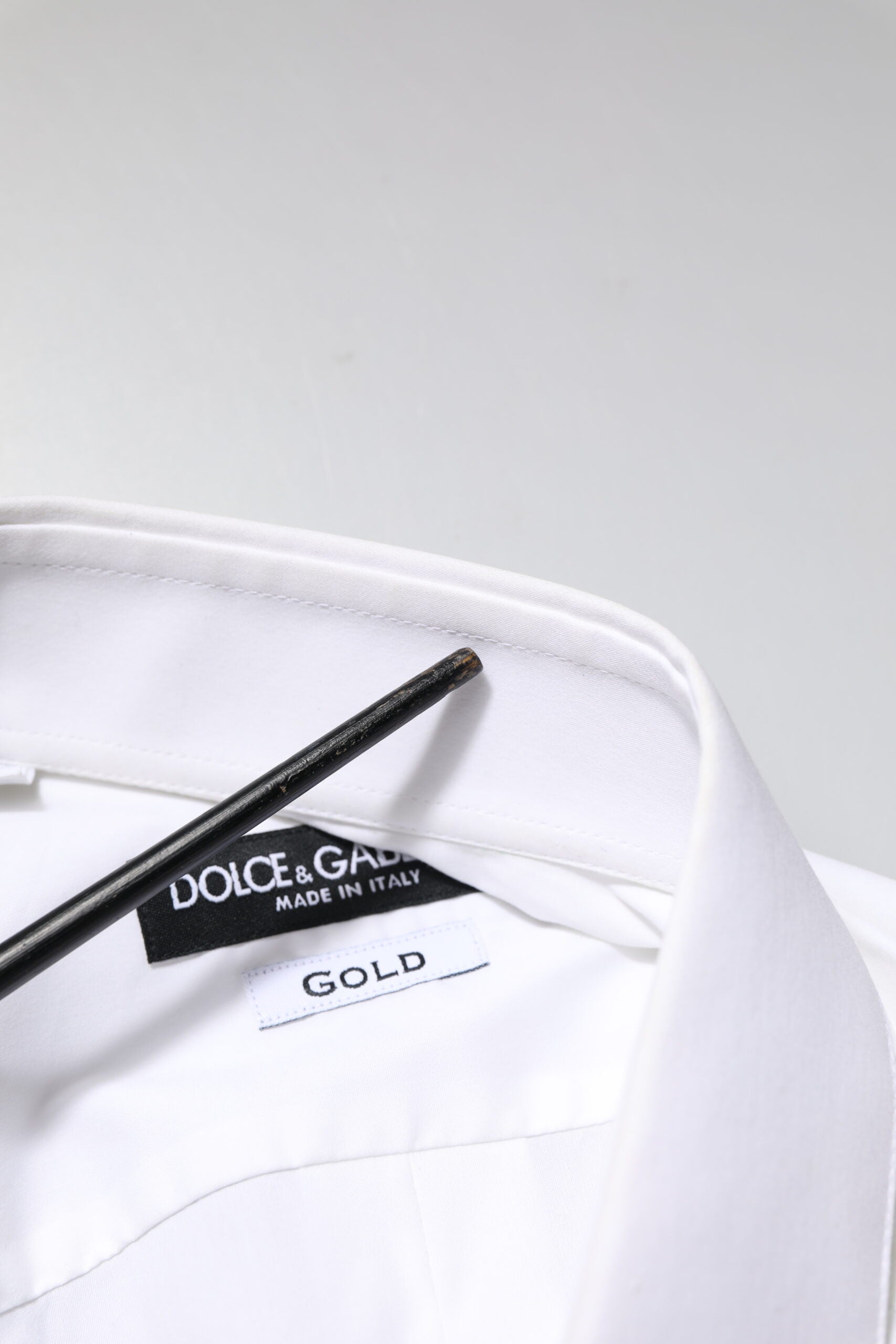 Dolce & Gabbana White GOLD Long Sleeves Dress Formal Men's Shirt (Pre-Owned)