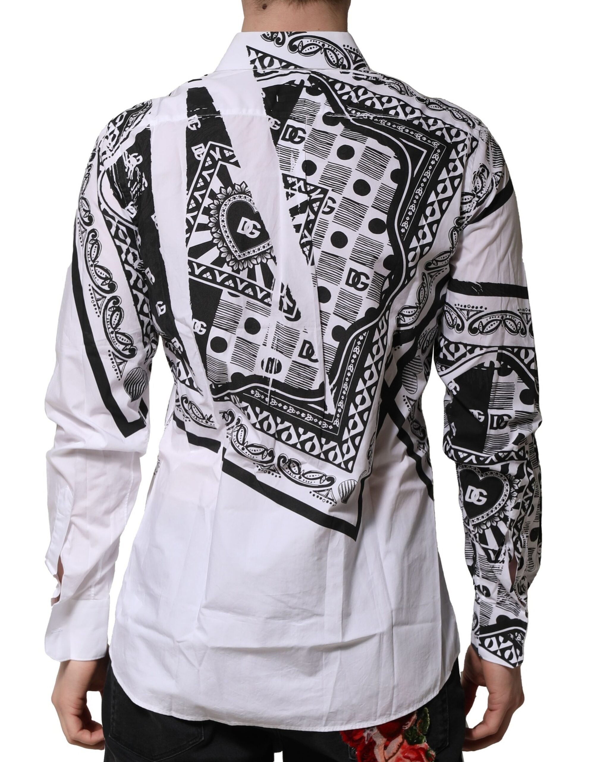 Dolce & Gabbana White MARTINI Bandana Print Formal Men's Shirt (Pre-Owned)