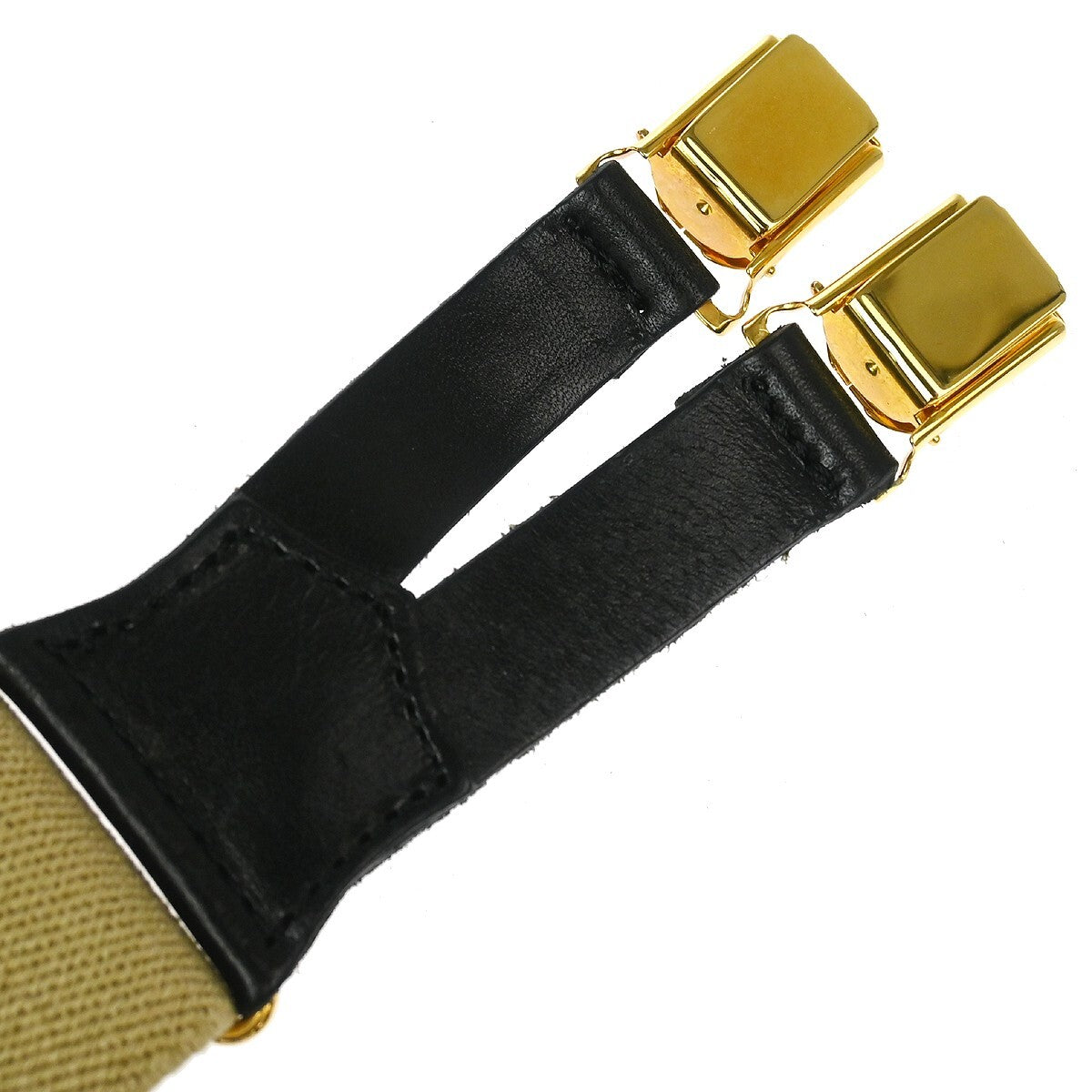 Chanel Logo Suspenders Canvas Beige Canvas Belts Accessory (Pre-Owned)