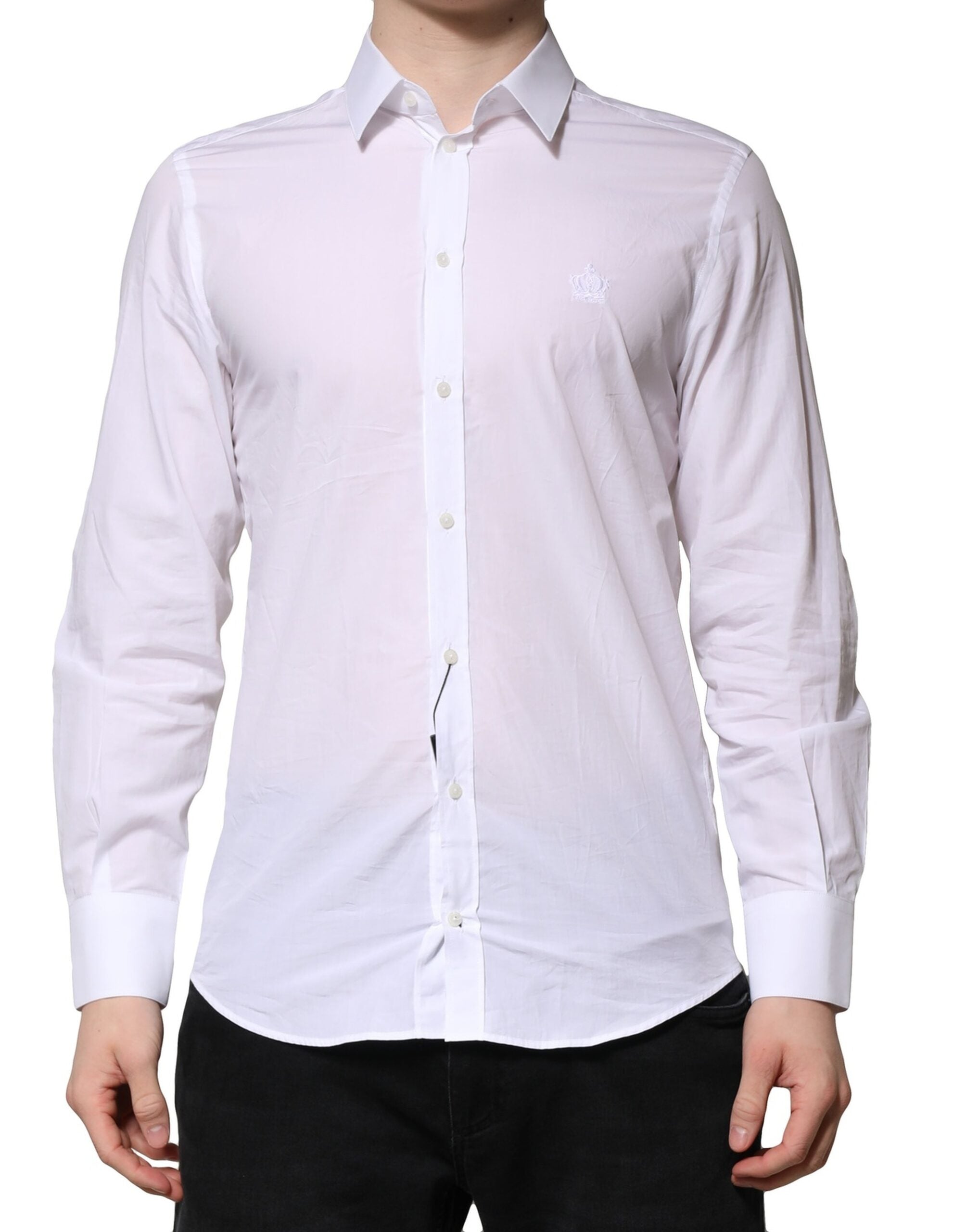 Dolce & Gabbana White MARTINI Long Sleeves Men Formal Men's Shirt
