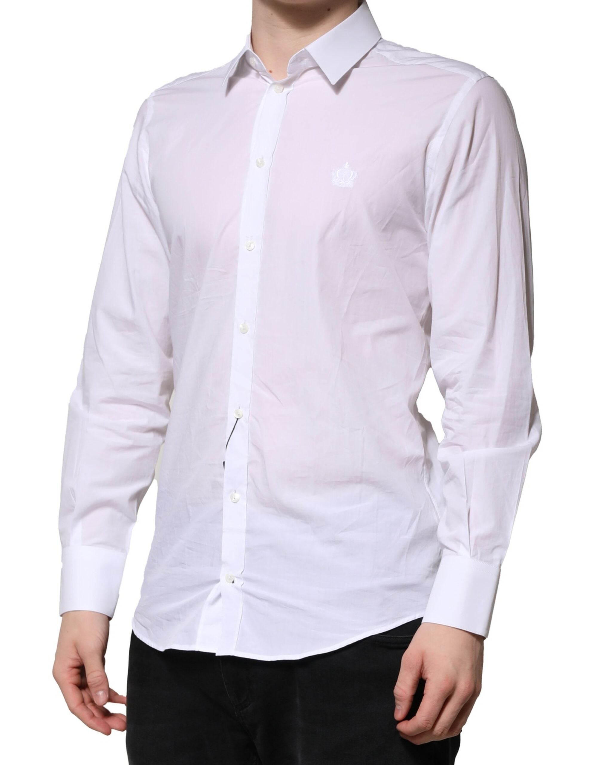 Dolce & Gabbana White MARTINI Long Sleeves Men Formal Men's Shirt