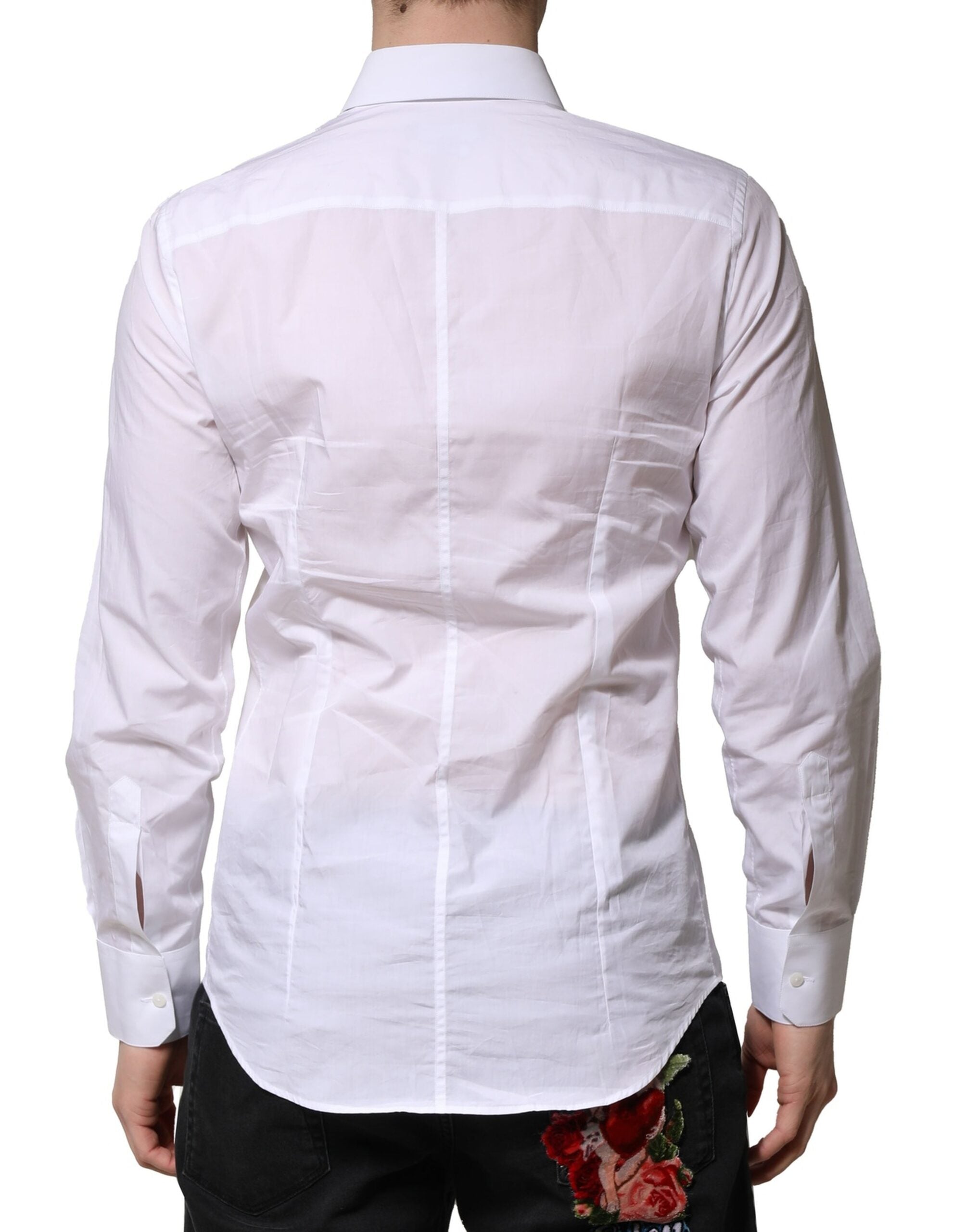 Dolce & Gabbana White MARTINI Long Sleeves Men Formal Men's Shirt