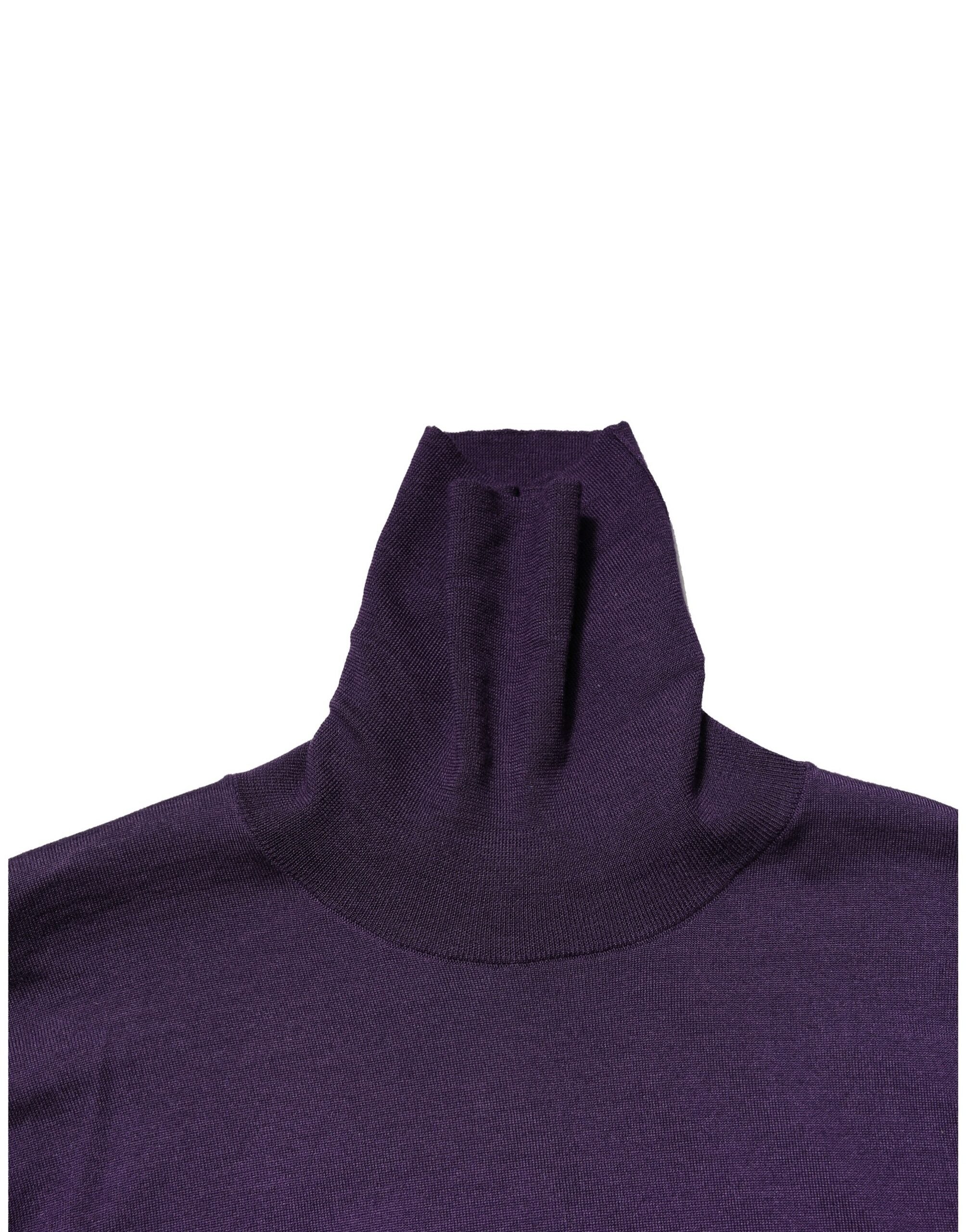 Dolce & Gabbana Purple Cashmere Turtleneck Pullover Men's Sweater