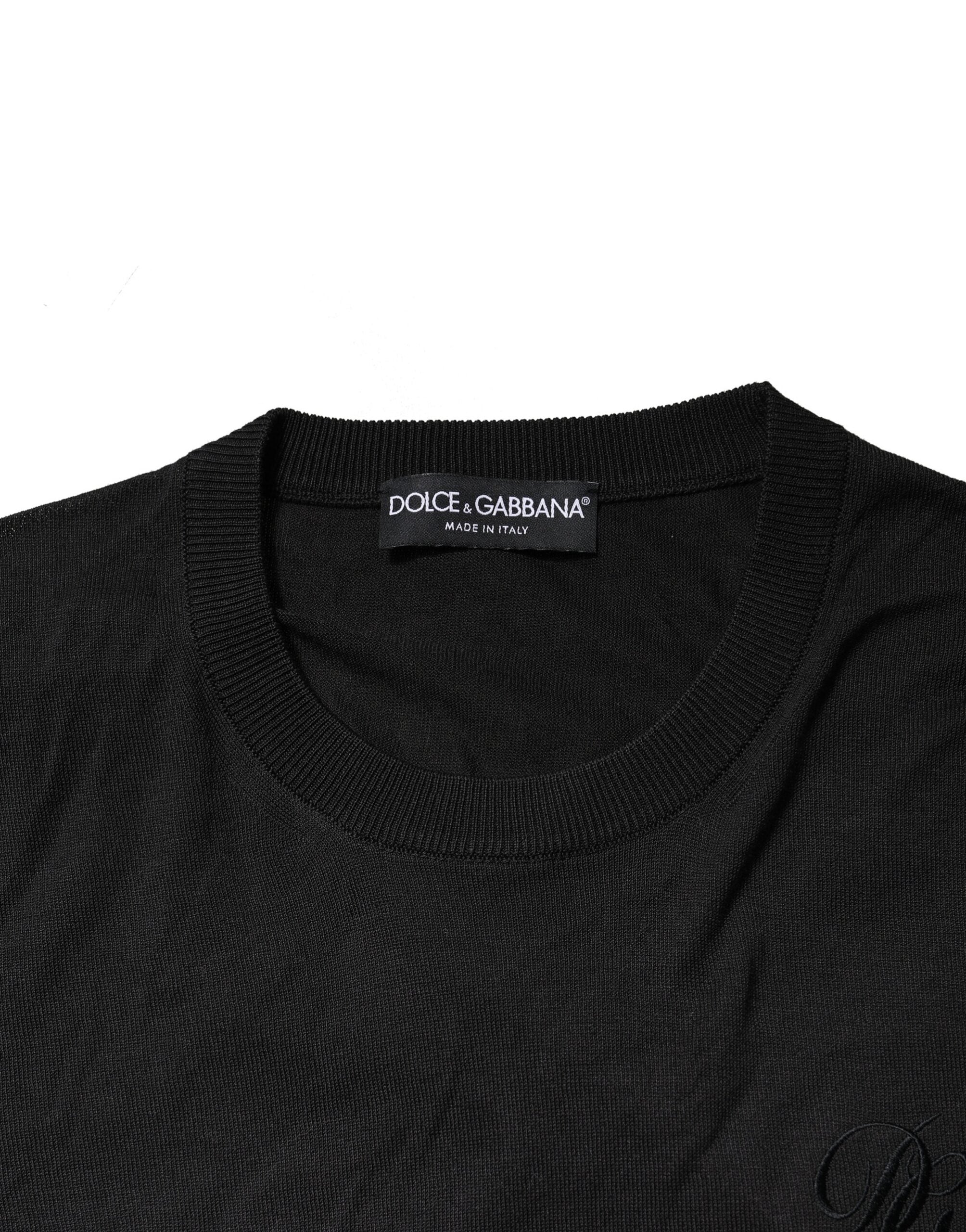 Dolce & Gabbana Black Cotton DG Logo Men Sweatshirt Men's Sweater (Pre-Owned)