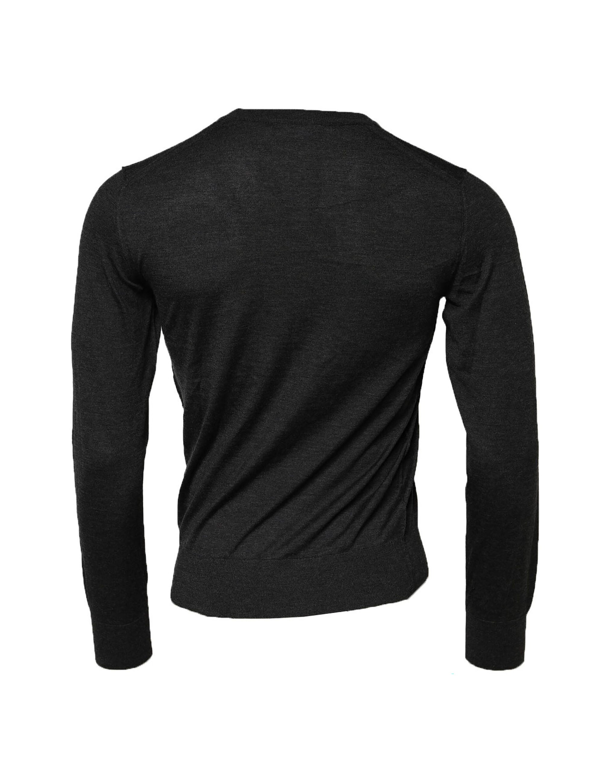 Dolce & Gabbana Gray Cashmere Crew Neck Sweatshirt Men's Sweater (Pre-Owned)