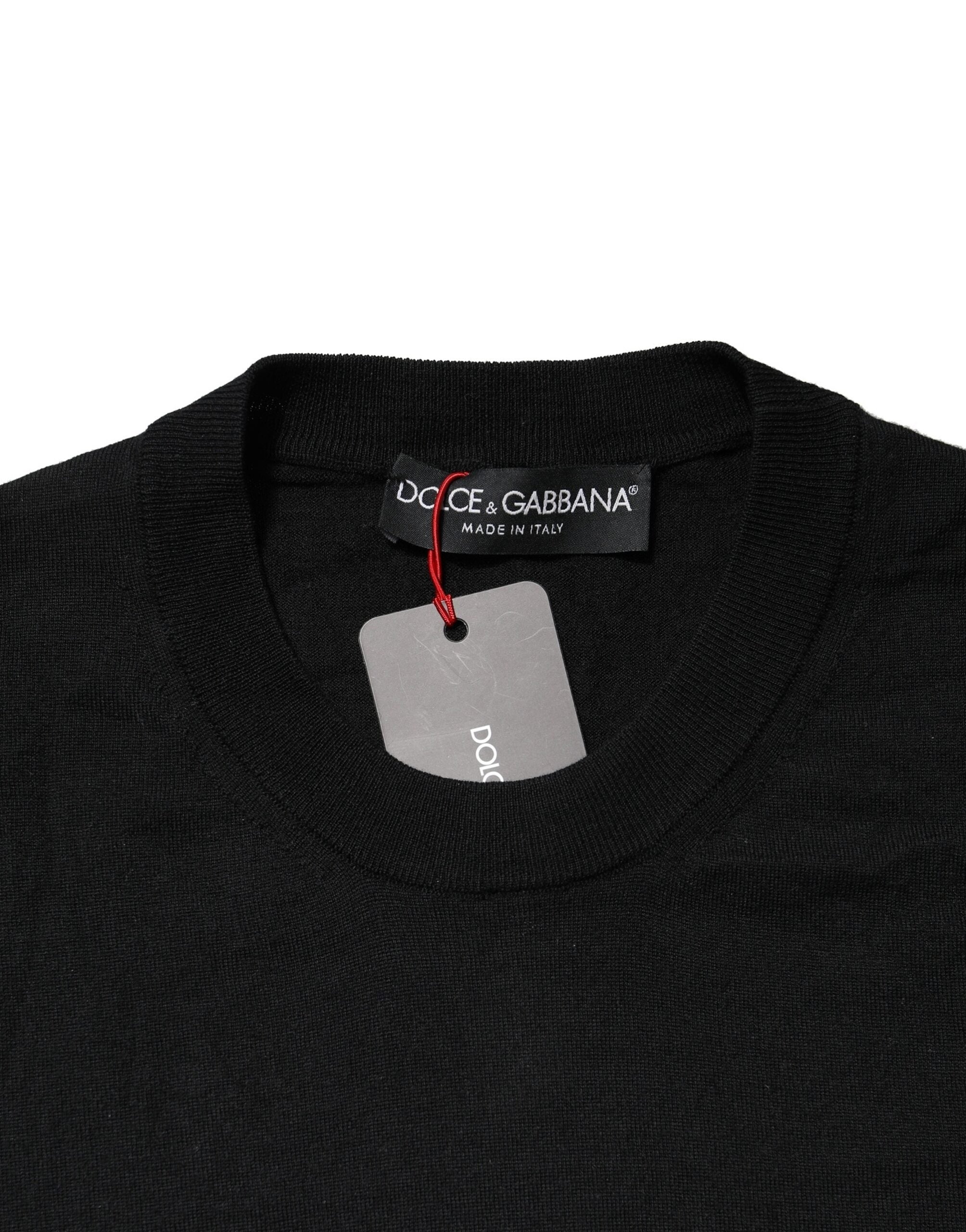 Dolce & Gabbana Black Long Sleeve Crew Neck Pullover Men's Sweater (Pre-Owned)