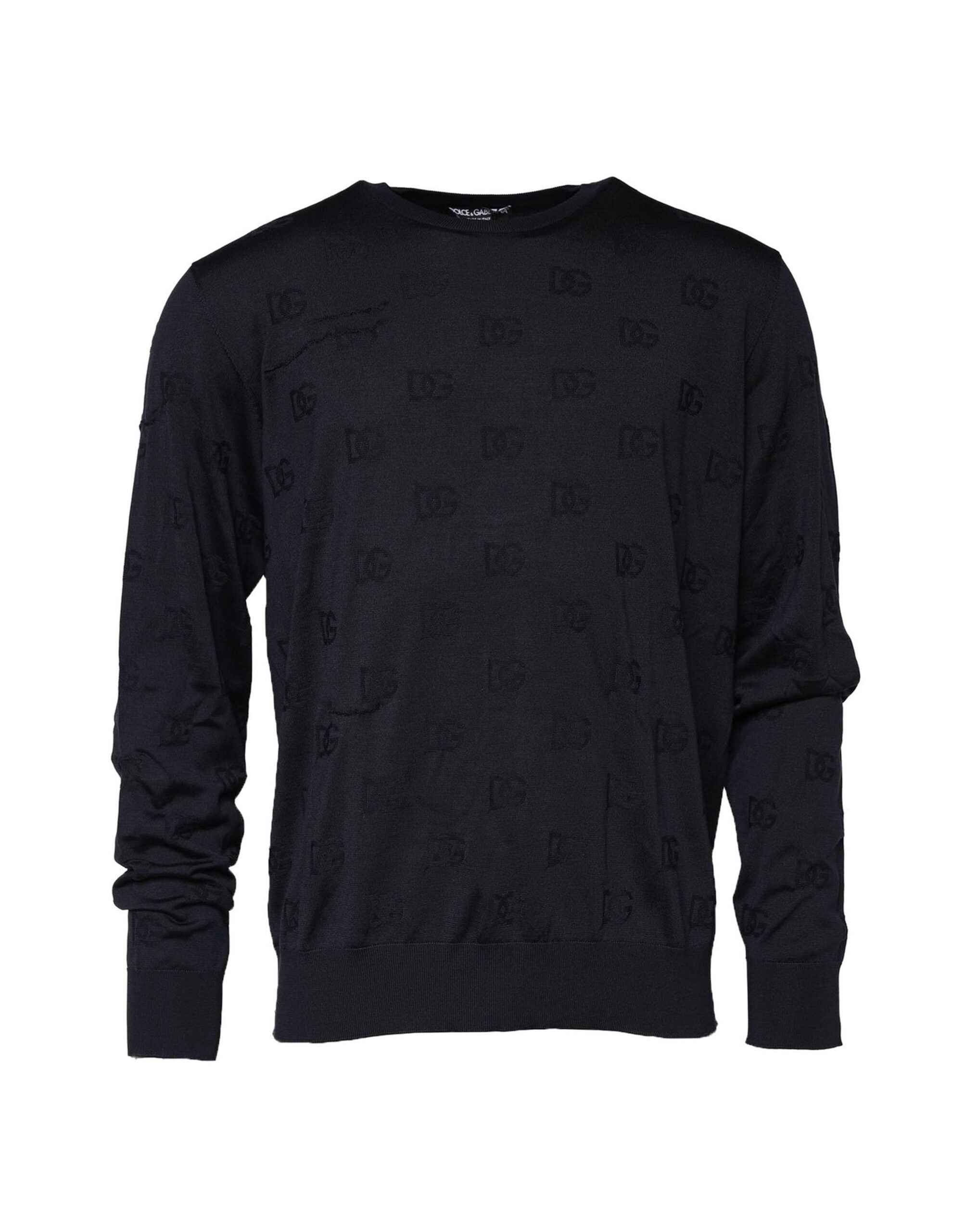 Dolce & Gabbana Black Silk Crew Neck Sweatshirt Men's Sweater (Pre-Owned)