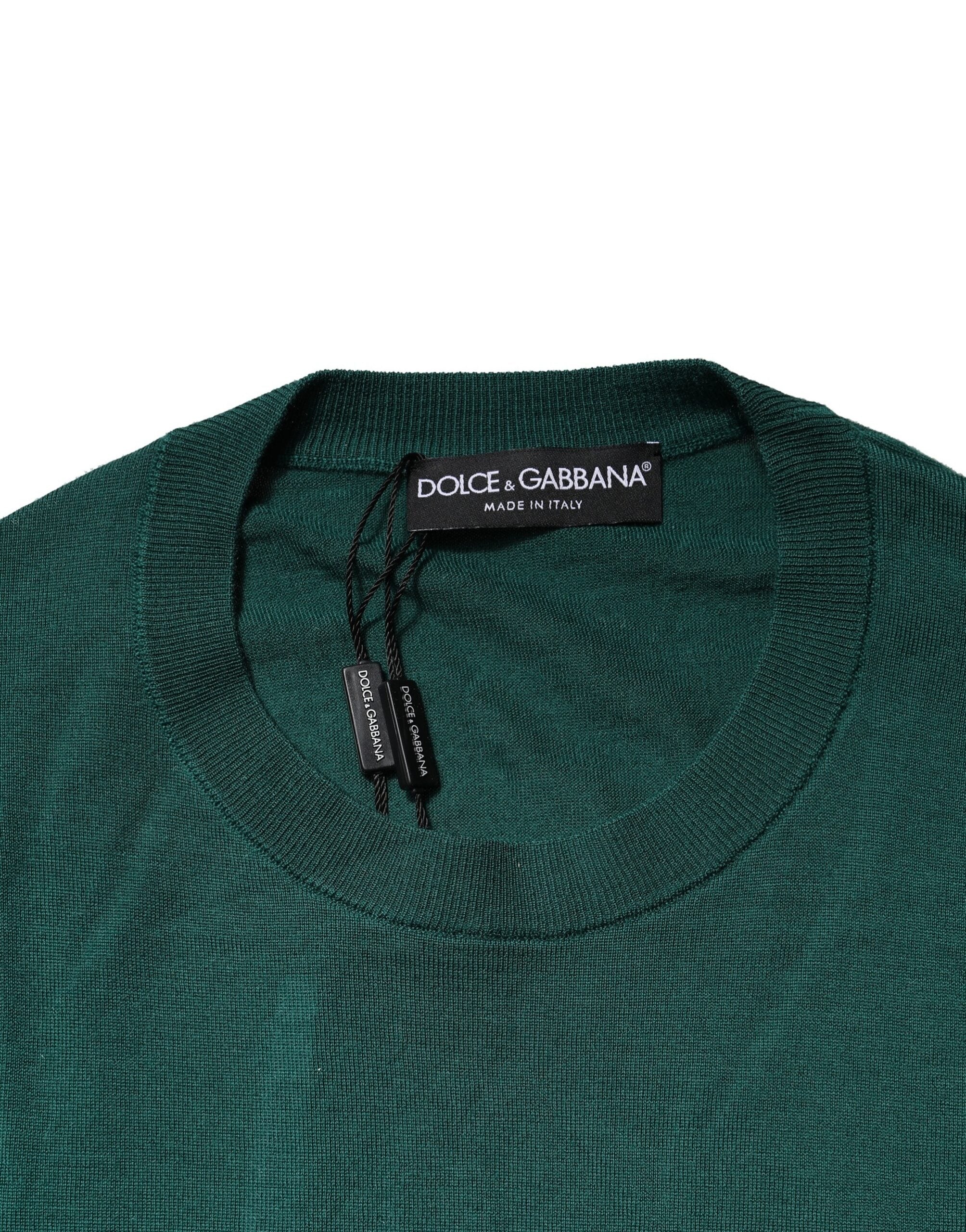 Dolce & Gabbana Green Cashmere Crew Neck Sweatshirt Men's Sweater (Pre-Owned)
