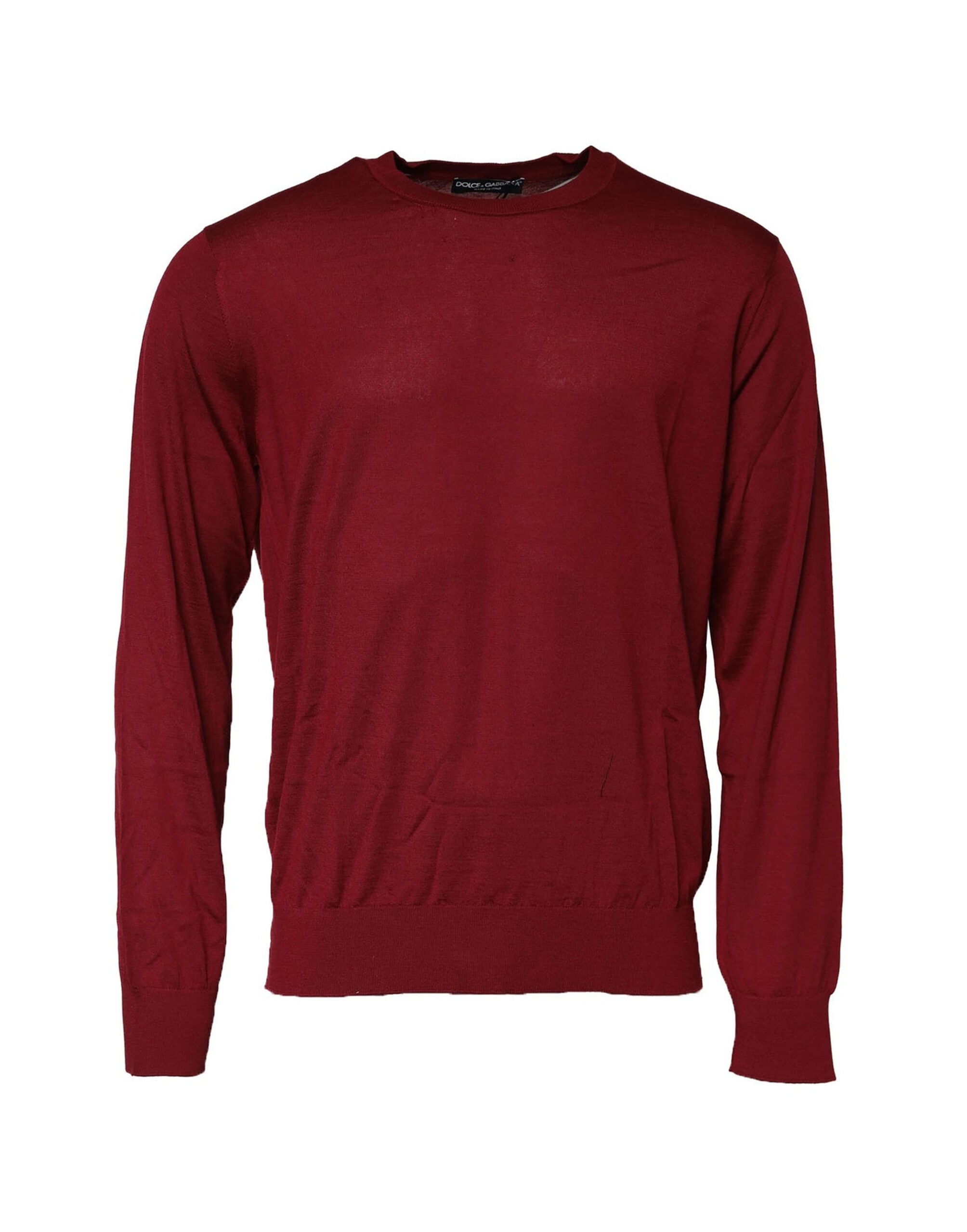 Dolce & Gabbana Maroon Cashmere Crew Neck Sweatshirt Men's Sweater (Pre-Owned)