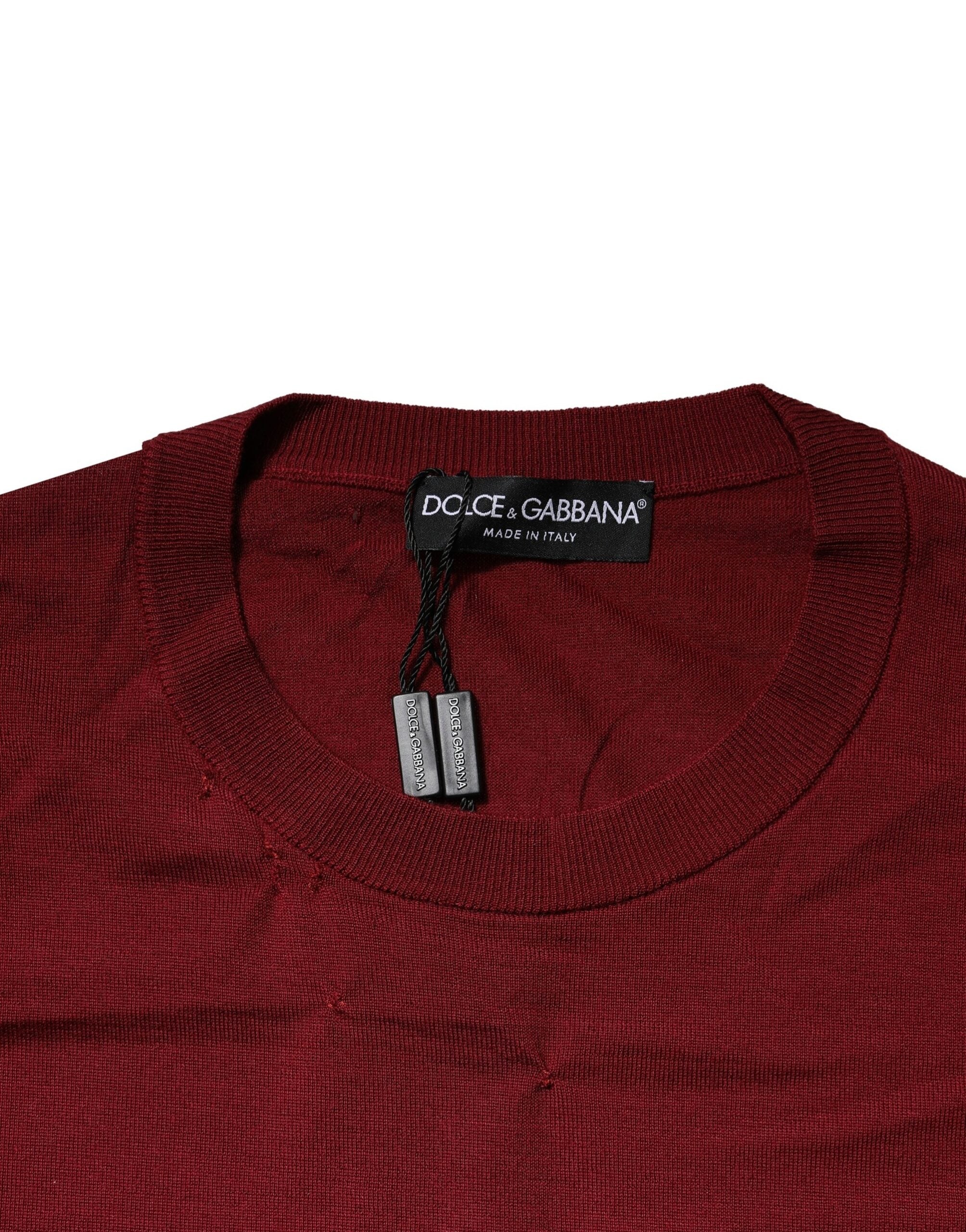 Dolce & Gabbana Maroon Cashmere Crew Neck Sweatshirt Men's Sweater (Pre-Owned)