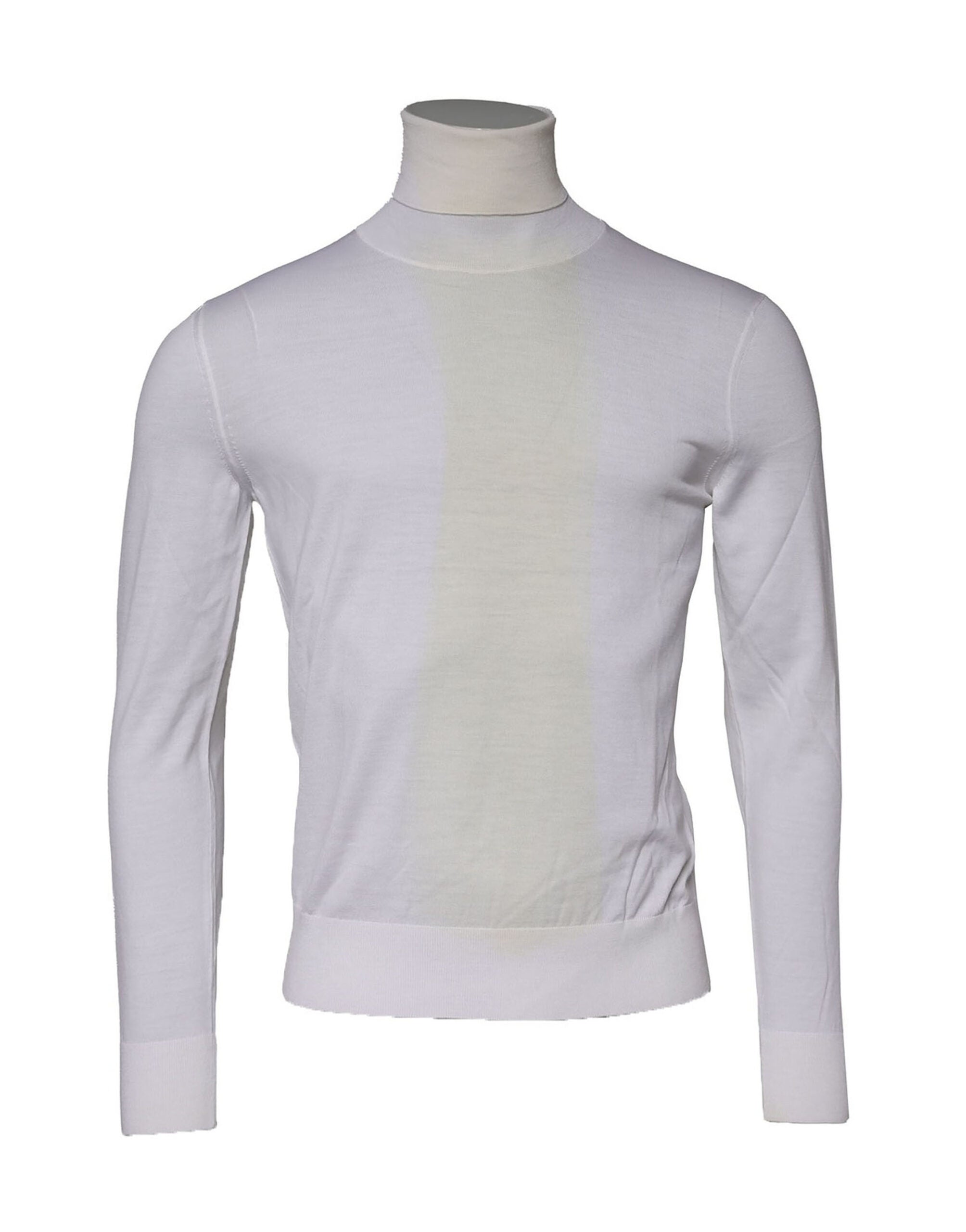Dolce & Gabbana White Wool Turtleneck Men Sweatshirt Men's Sweater (Pre-Owned)